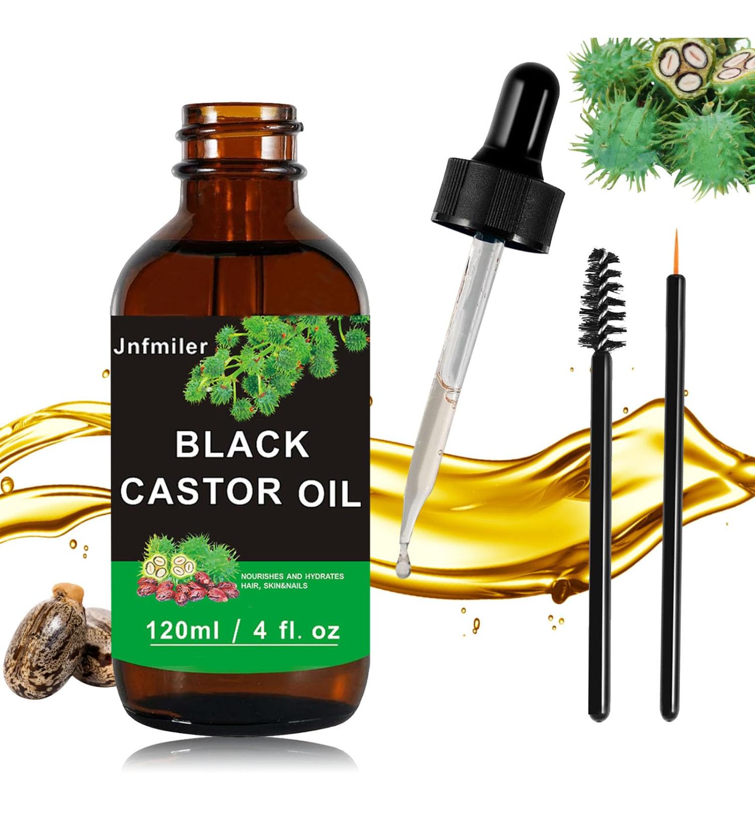 Organic Black Castor Oil 120ml - Cold Pressed Unrefined for Hair Eyelash & Skin Care - Moisturizing & Growth - Buy Online on GoSupps.com