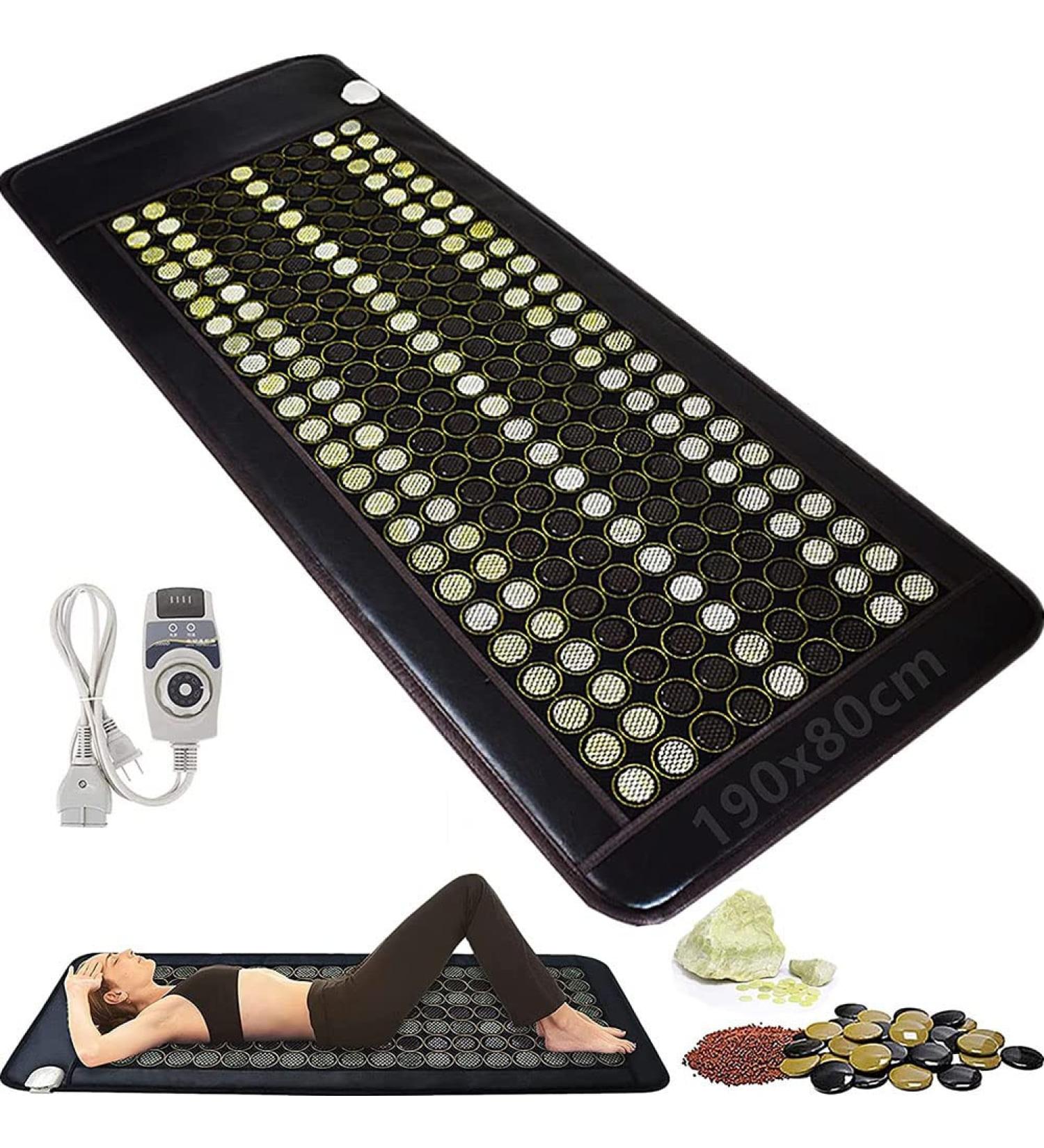 Fern Infrared Heating Pillows | Natural Jade & Tourmanium Heat Mats for Pain Relief | 190x80cm Size Color D - Buy Online on GoSupps.com