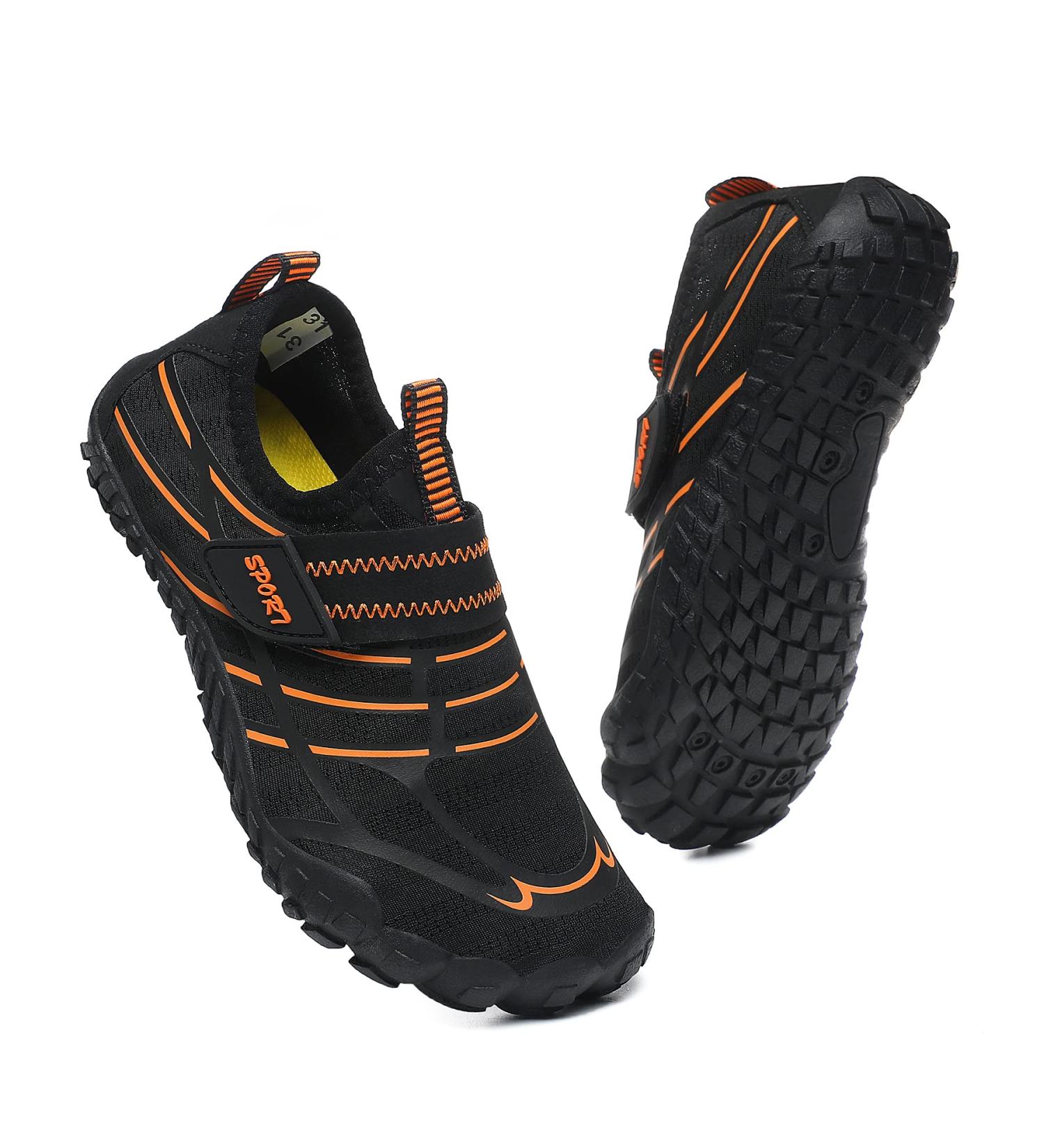 Buy Hanani Kids Water Shoes - Lightweight Fast Drying Aquasiums for Boys & Girls - Perfect for Swimming & Beach Activities (EU Size 34 Black/Orange) - Buy Online on GoSupps.com