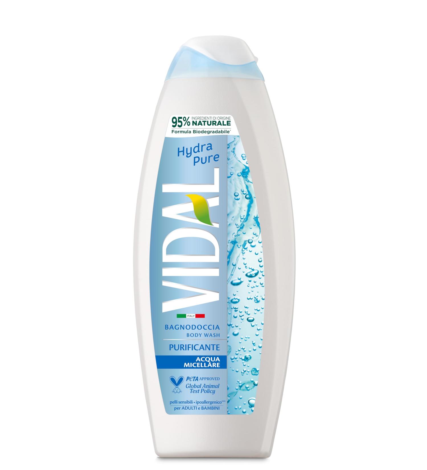 Vidal Vidal - Hydra Pure Bubble Bath Purifying formula enriched with micellar water dermatologically tested 600 ml