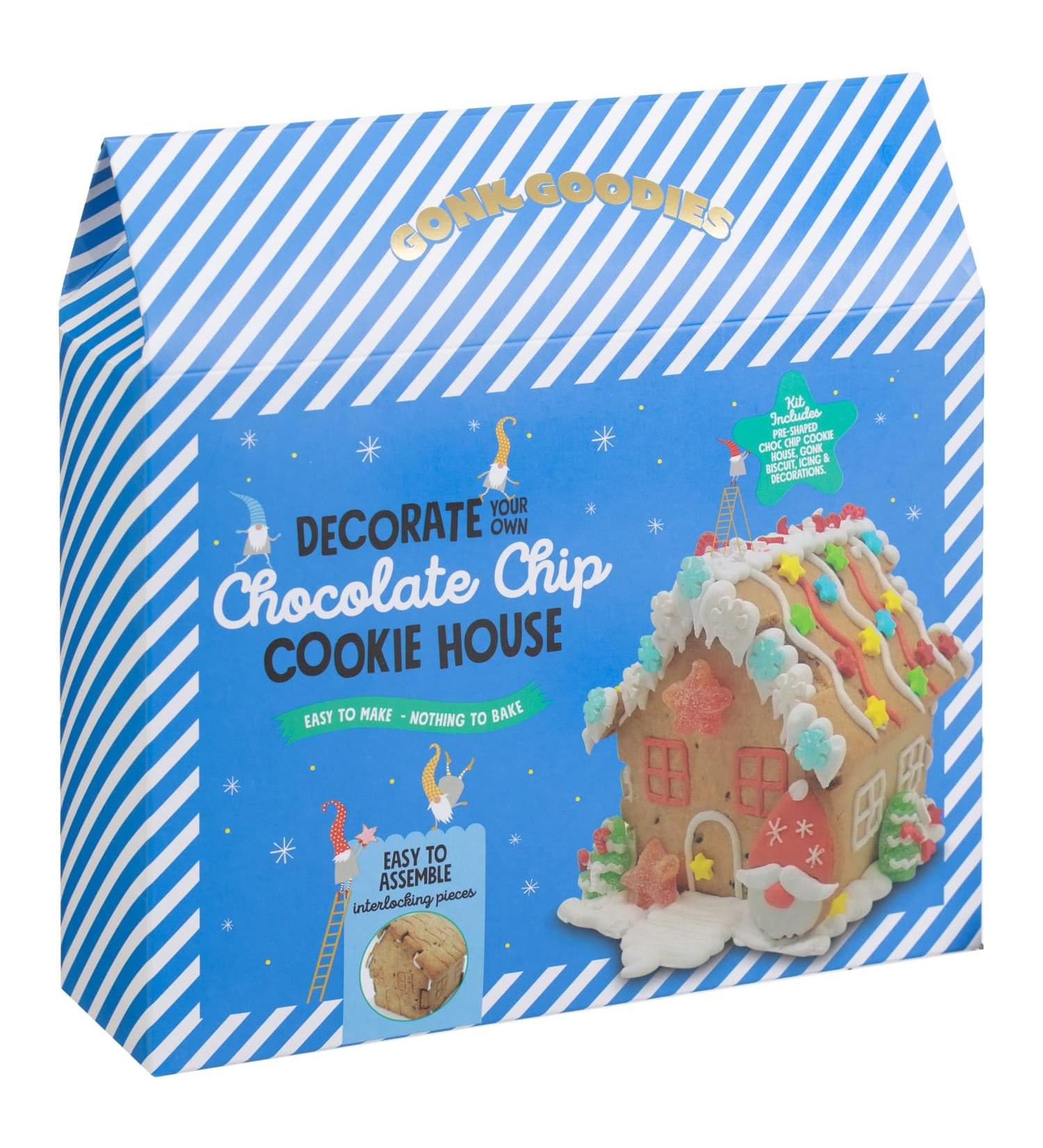 Decorate Your Chocolate Chip Cookie House - Easy To Make Nothing To Bake - Christmas Sweets For Kids - No Baking Required - Festive Biscuit Gift Set for Kids - Decorate Your Ginger House