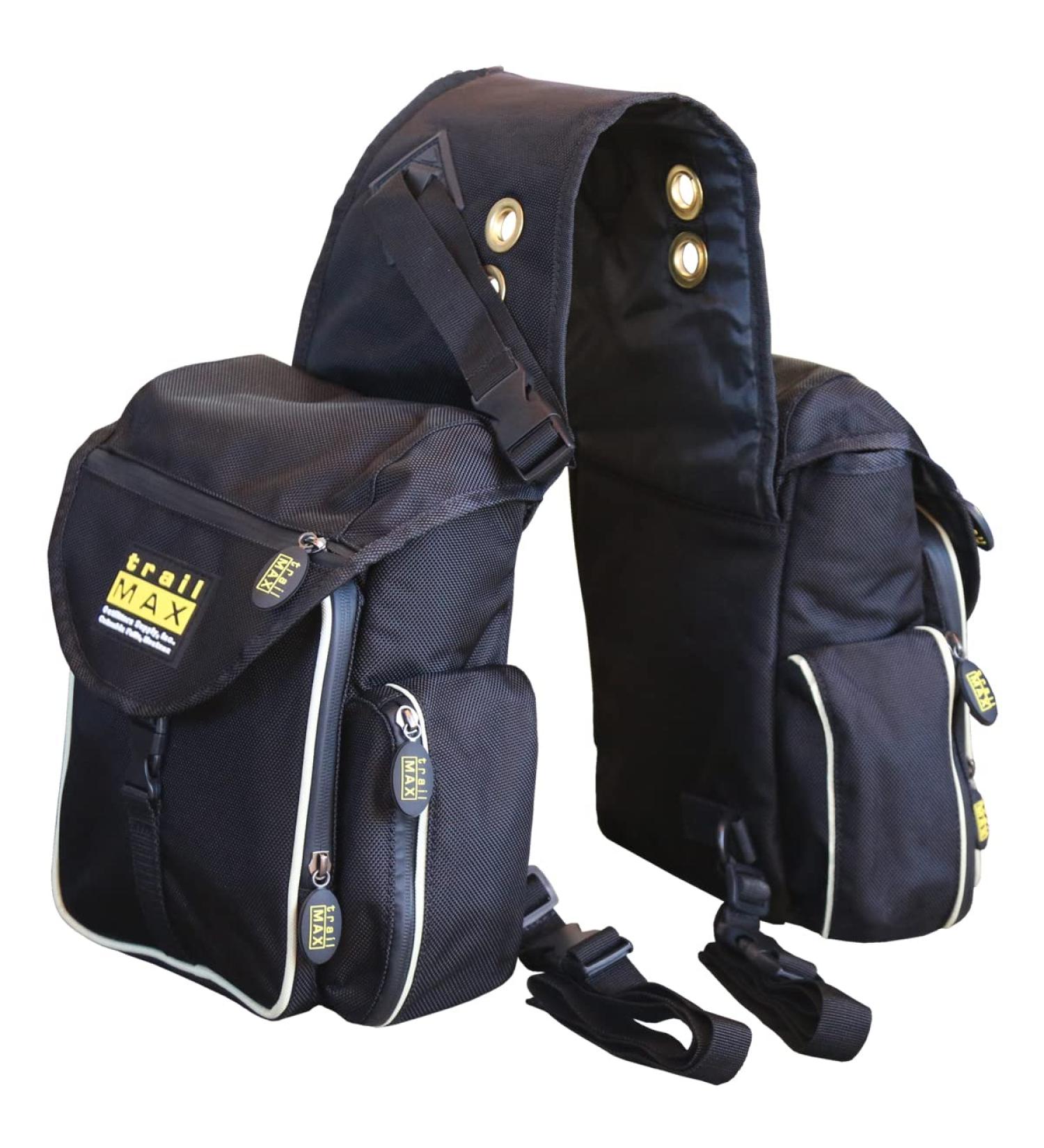 TrailMax 500 Series Insulated & Padded Back Saddle Bags for Trail Riding Padded & Insulated Saddle Bags for Horses Padded & Insulated Trail Bags for Horses Black/Sand - Buy Online on GoSupps.com