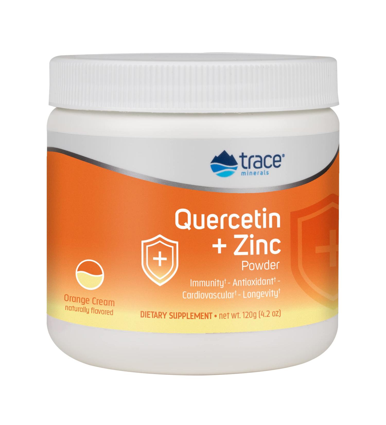Quercetin + Zinc Powder with Trace Minerals for Immune & Respiratory Support | Vegan & Gluten Free | Orange Cream Flavor - Buy Online on GoSupps.com