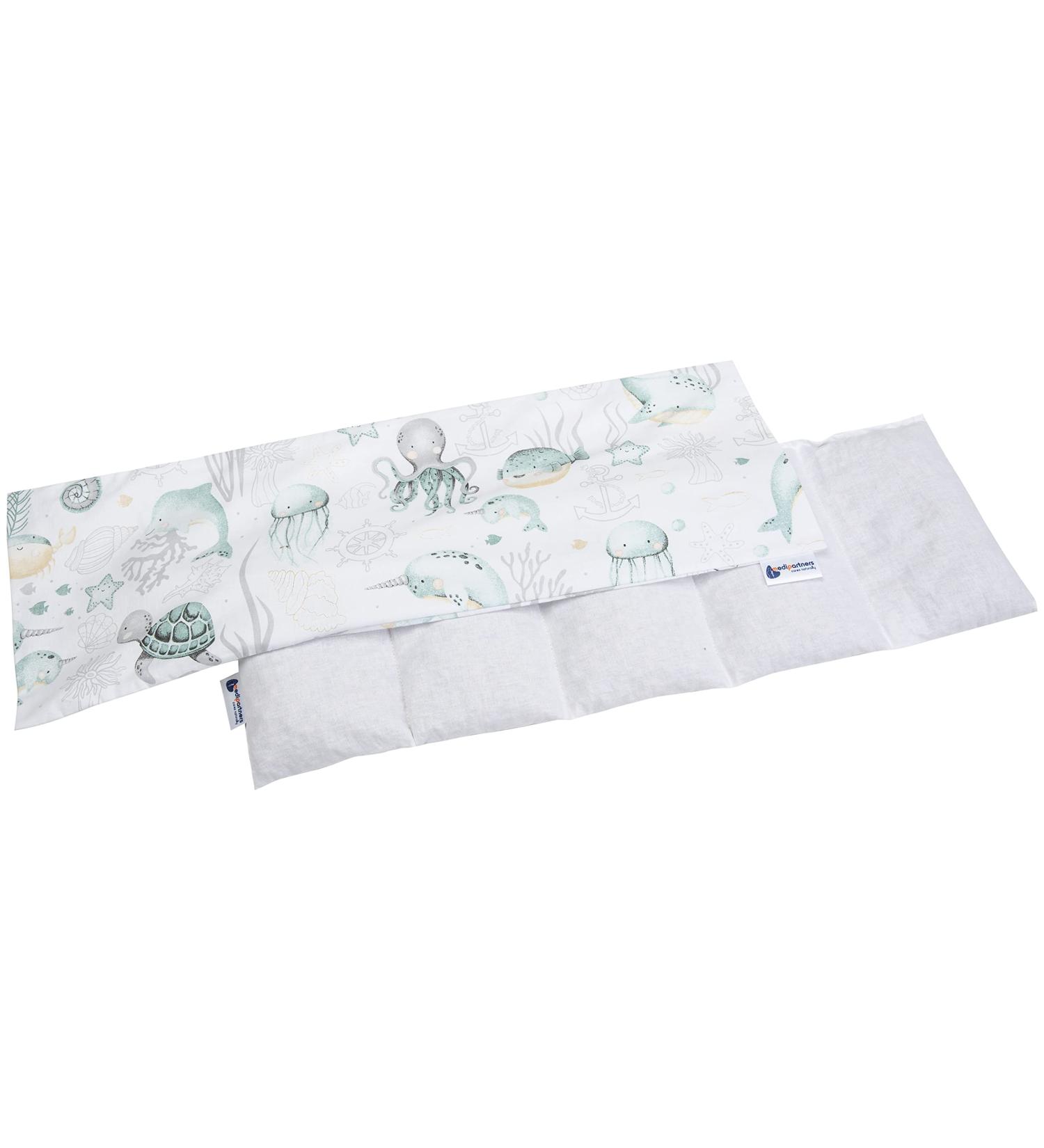 Medi Partners Cherry Core Pillow 60x20cm | 100% Cotton | Eco-Friendly Heat & Cold Therapy Pillow | Removable Cover | Large 5 Chamber Grain Pillow - Buy Online on GoSupps.com