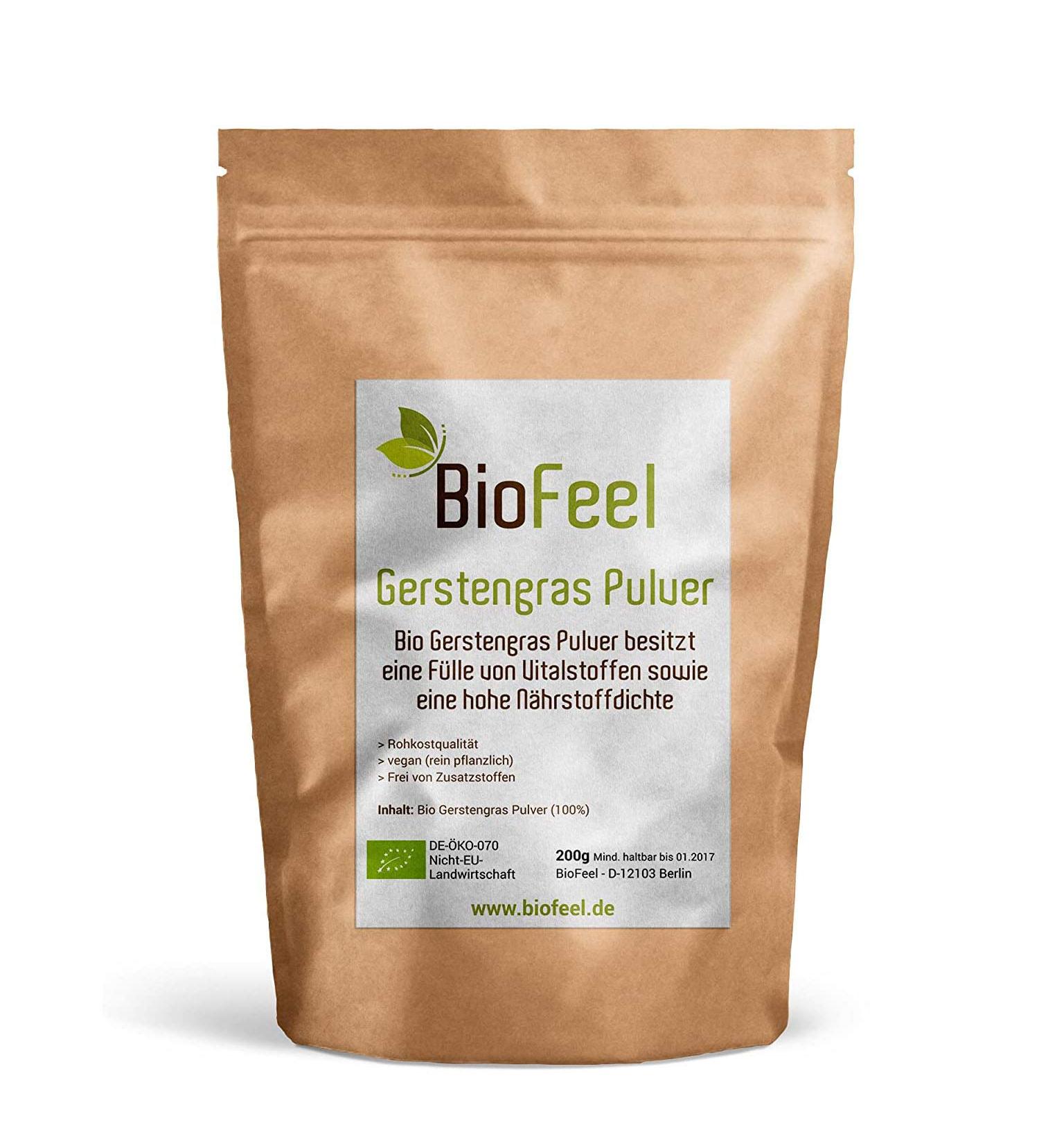 BioFeel - Organic Barley Grass Powder 200g - pure - NEW ZEALAND