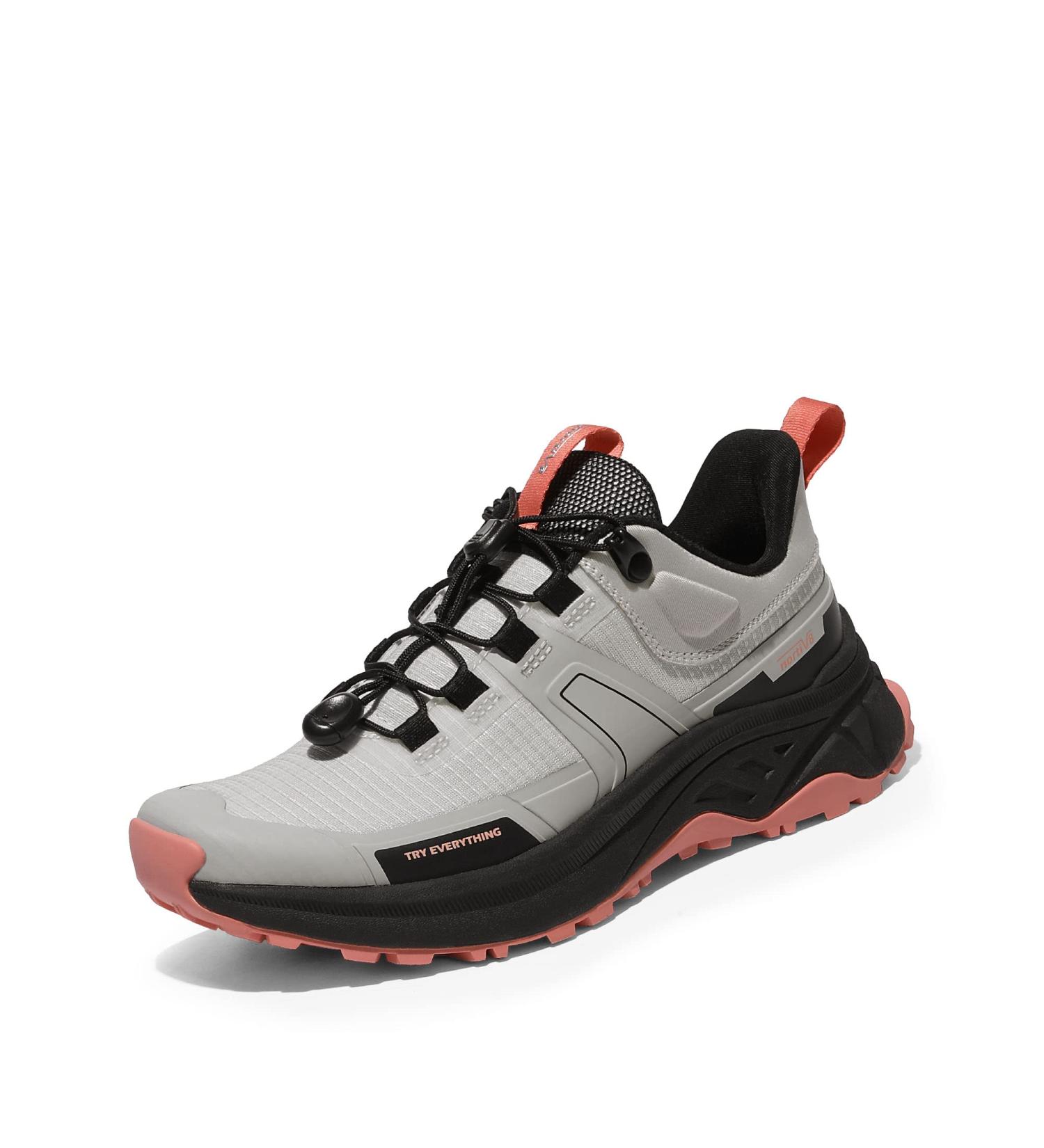 NORTIV 8 Women's Lightweight Hiking Shoes - Grey Pink | Quick Laces Outdoors Sneakers 6 - Buy Online on GoSupps.com