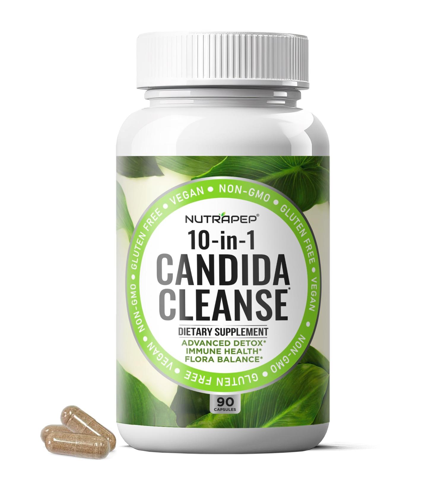Candida Cleanse Detox Supplement - Women Men Natural Yeast Overgrowth Support with Caprylic Acid Probiotics Complex for Candi Balance Immune Intestinal Flora & Gut Health - Vegan Gluten Free 90 Count (Pack of 1) - Buy Online on GoSupps.com