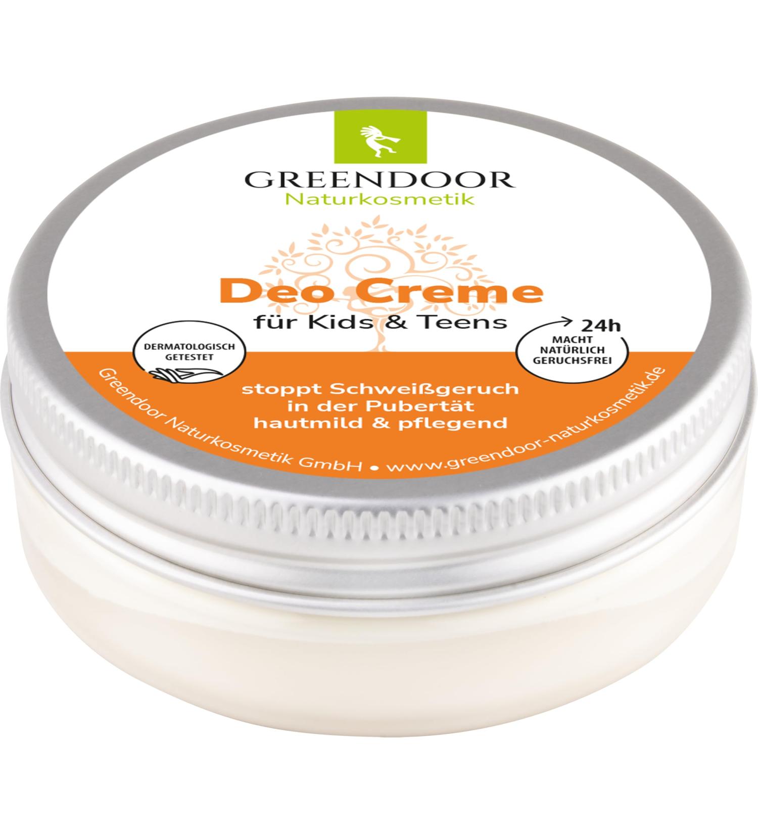  GREENDOOR GREENDOOR Cream Deodorant for Children and Teenagers 50ml Vegan Stops Perspiration Odors During Puberty Gentle and Nourishing Aluminum Salt-Free and Alcohol-Free - Buy Online on GoSupps.com