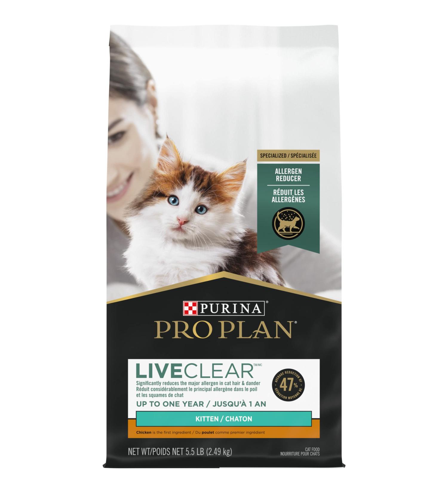 Purina Pro Plan LiveClear Kitten Dry Cat Food with Probiotics - Allergen Reducing 5.5 lb Bag - Buy Online on GoSupps.com