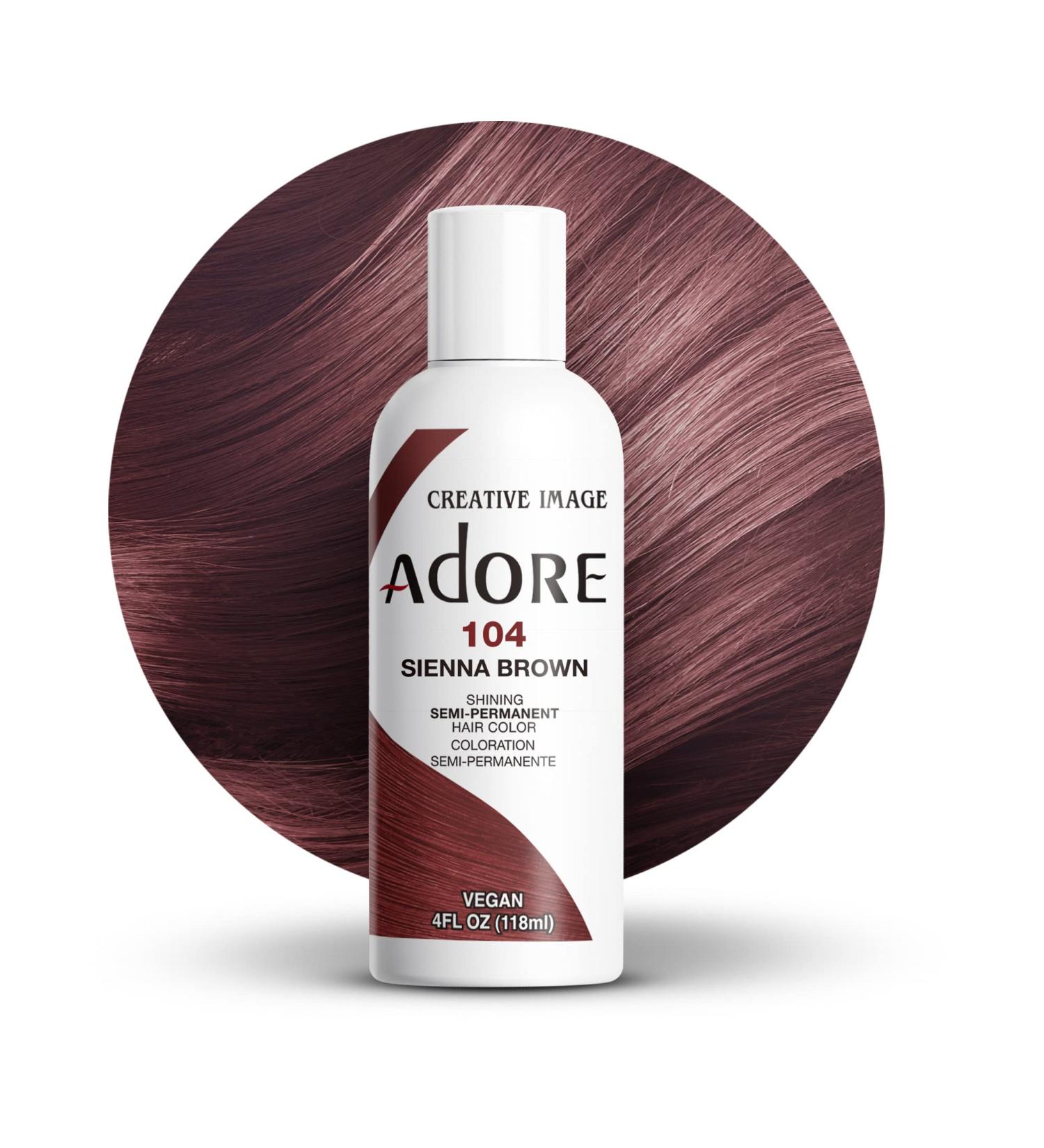 Adore Shining Semi Permanent Hair Colour 104 Sienna Brown Sienna Brown 104 118 ml (Pack of 1) - Buy Online on GoSupps.com