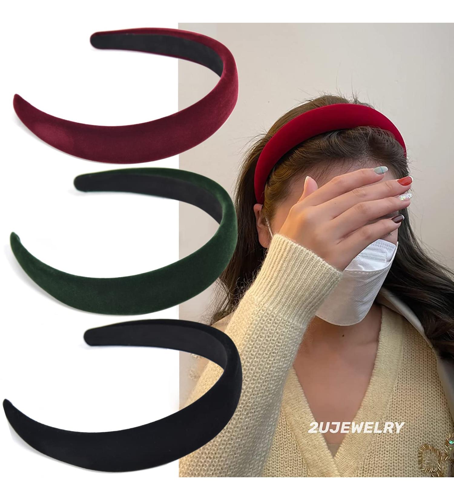 3-Piece Fashionable Hair Bands Set | Vintage Headbands for Girls & Women | Red & Green Stylish Hair Accessories - Buy Online on GoSupps.com