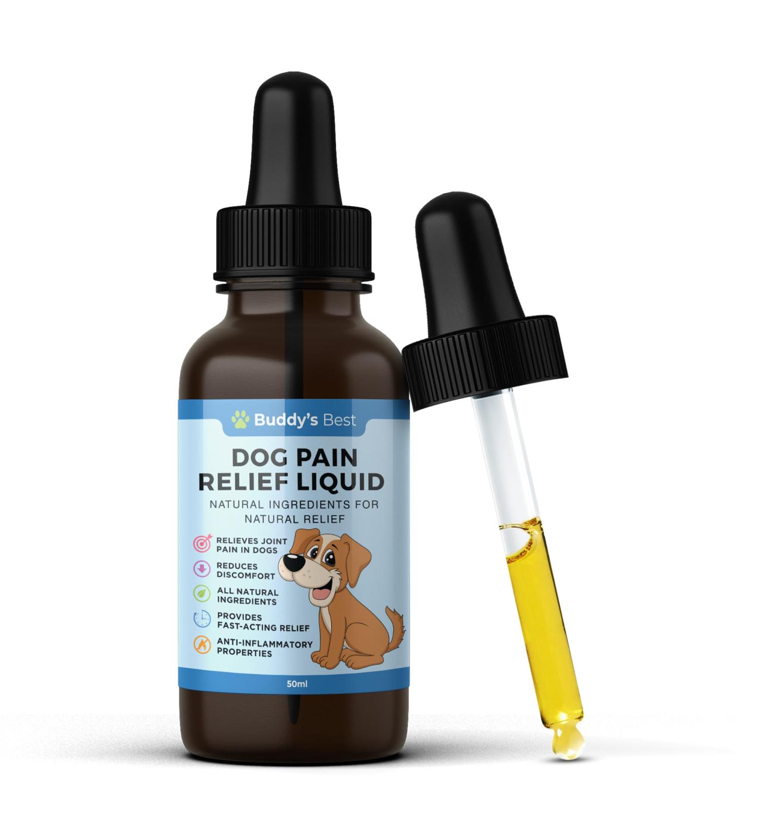 Dog Pain Relief Liquid - Natural Fast-Acting Formula for Joint Pain and Inflammation Made with Organic Ingredients Safe for All Breeds - Buy Online on GoSupps.com
