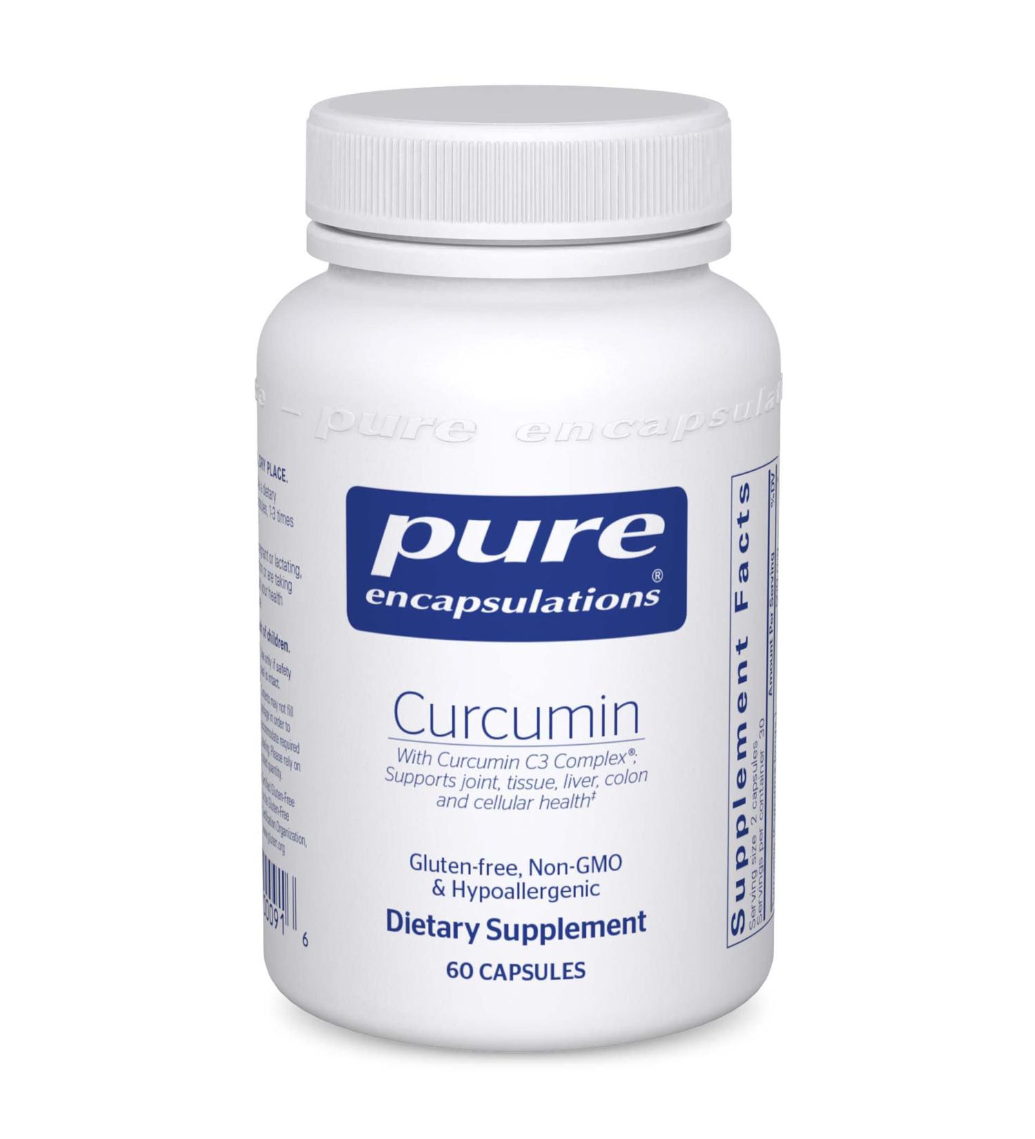 Pure Encapsulations Curcumin C3 Complex - Joint, Tissue, Liver, Colon, Brain & Cellular Health Support - 60 Capsules - Buy Online on GoSupps.com
