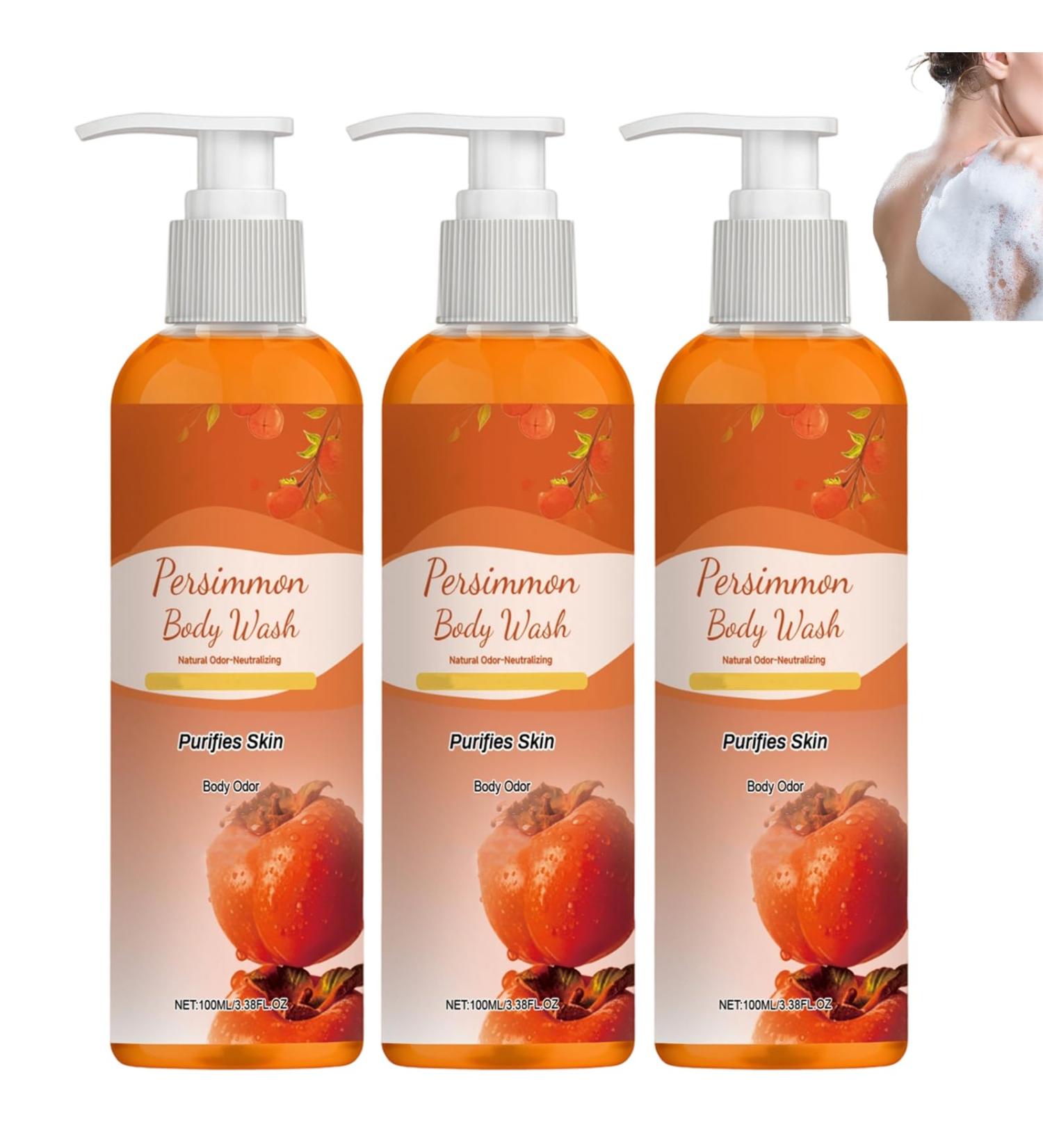  homomdy Persimmon shower gel for mature skin deodorizing and moisturizing for men and women refreshing and sebum-regulating for an even complexion. (3 pcs) - Buy Online on GoSupps.com