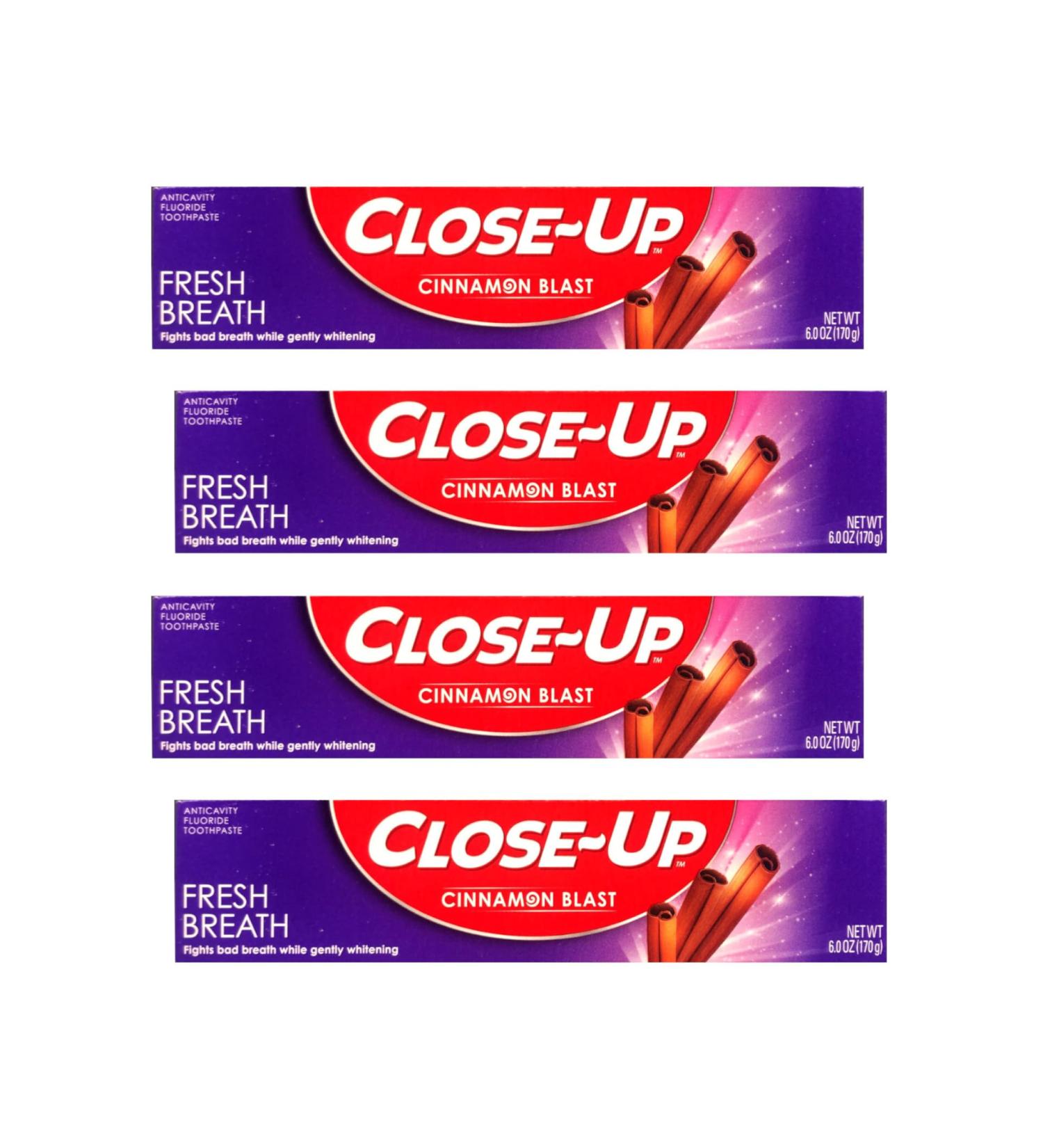 Close-Up Cinnamon Anticavity Flouride Toothpaste 6 Oz (Pack of 4) - Buy Online on GoSupps.com