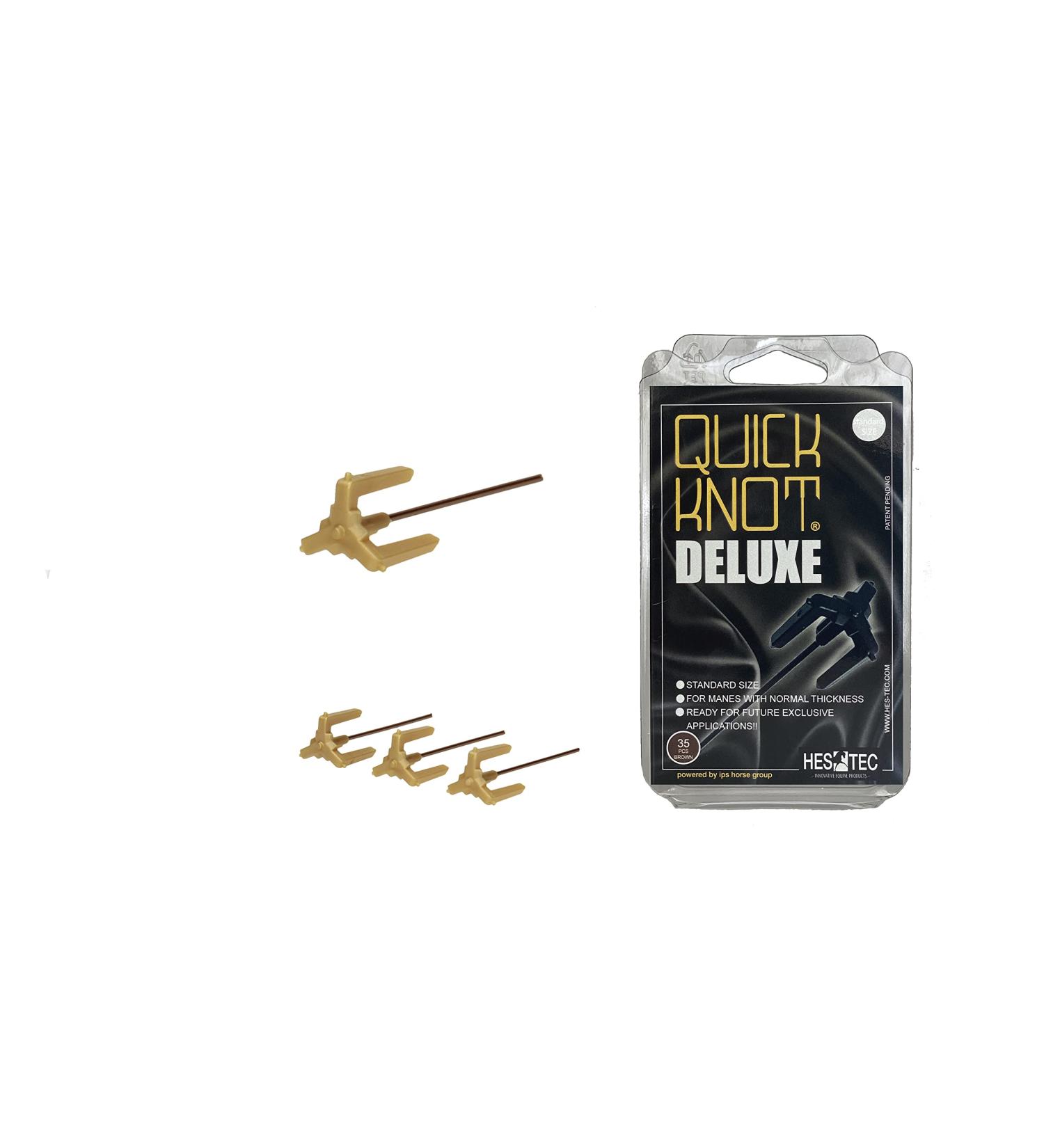 Quick Knot Deluxe Mane Clip for Horses & Ponies | Reusable | Standard Brown | International Shipping Available - Buy Online on GoSupps.com
