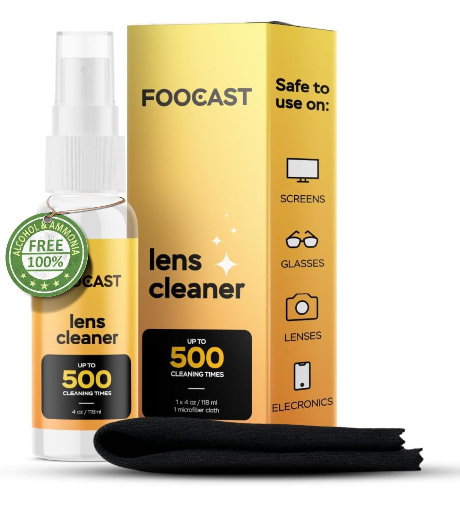 Buy Eyeglass Cleaner Spray Kit - 4 Oz 500 Lens Sprays Includes Microfiber Cloth - Ideal for Sunglasses Screens & Electronics - Buy Online on GoSupps.com
