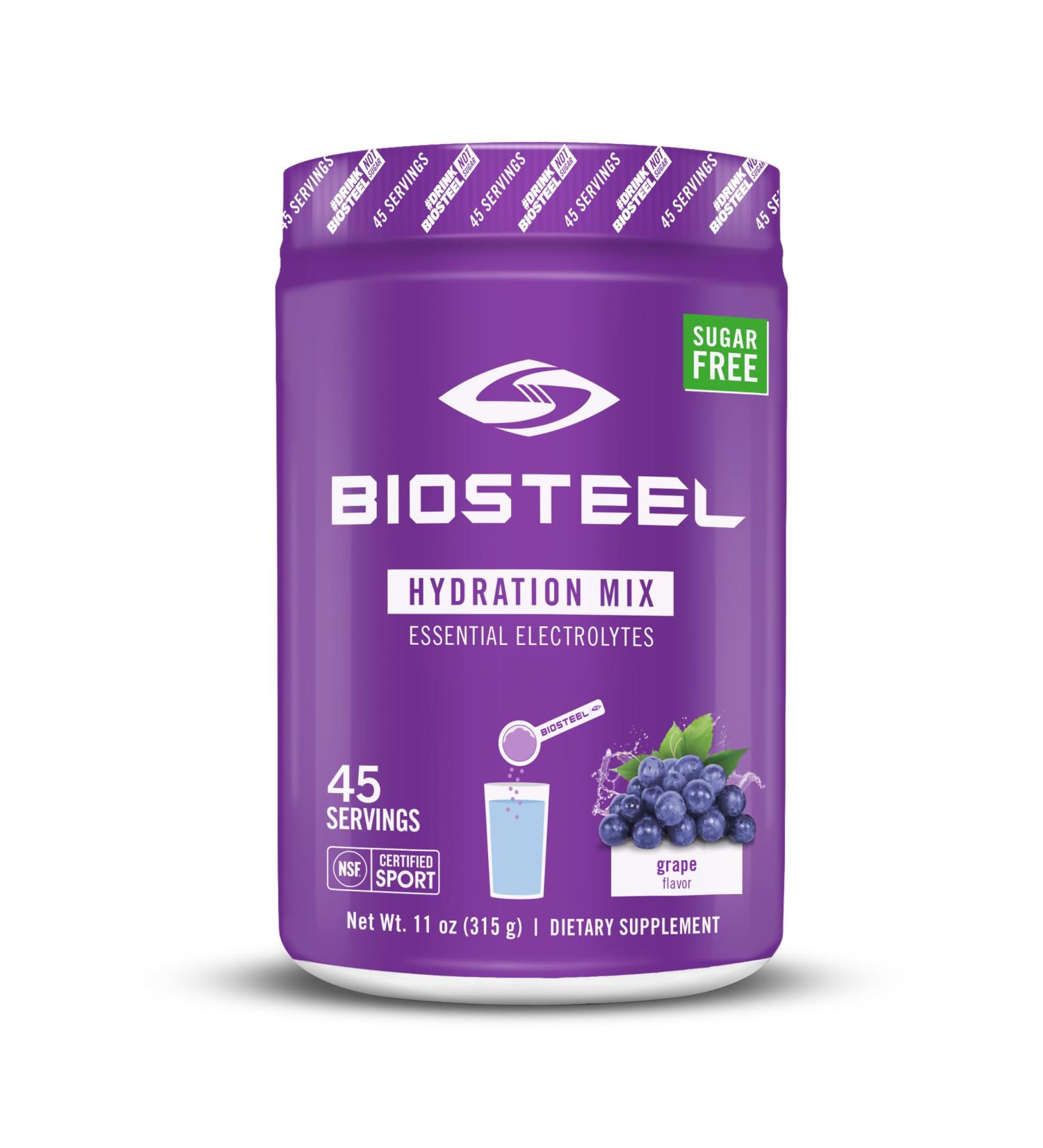 BioSteel Zero Sugar Hydration Mix | Grape Flavor | 5 Essential Electrolytes | 45 Servings | Optimal Hydration for All Sports - Buy Online on GoSupps.com