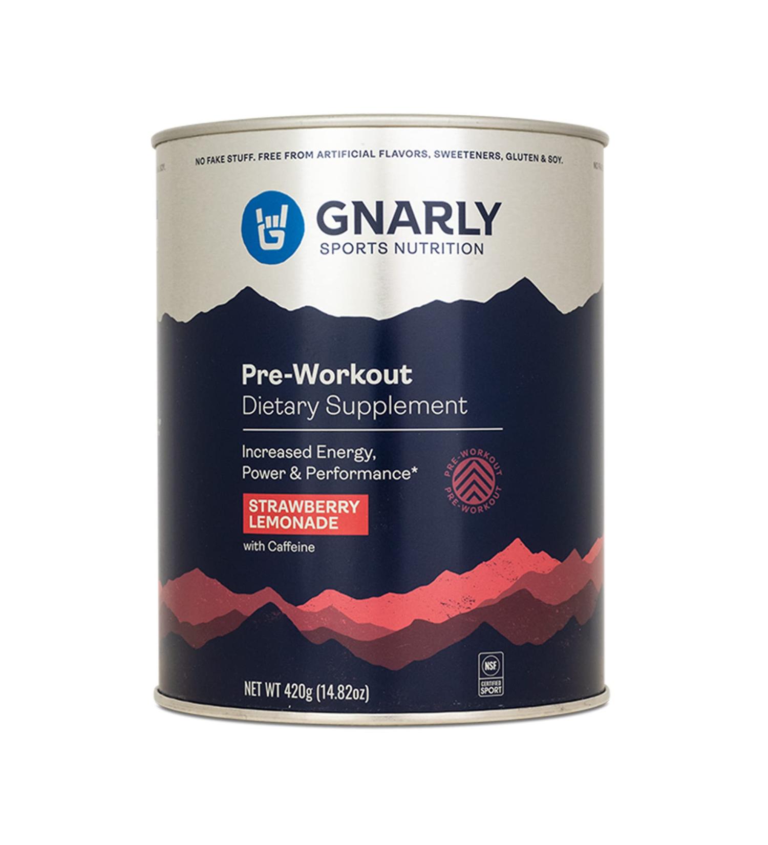 Gnarly Nutrition Preworkout Natural Energy Boost - Strawberry Lemonade 14.82 Oz - Buy Online on GoSupps.com