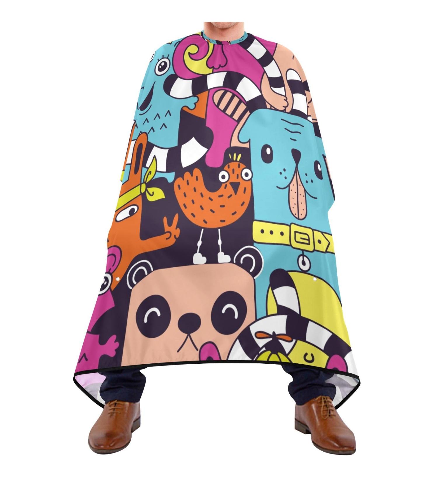 Bolaz Waterproof Barber Cape - Cute Funny Animals Hair Cutting Bib for Men & Women | Stylish Dog Cat Bear & Cheetah Designs - Buy Online on GoSupps.com