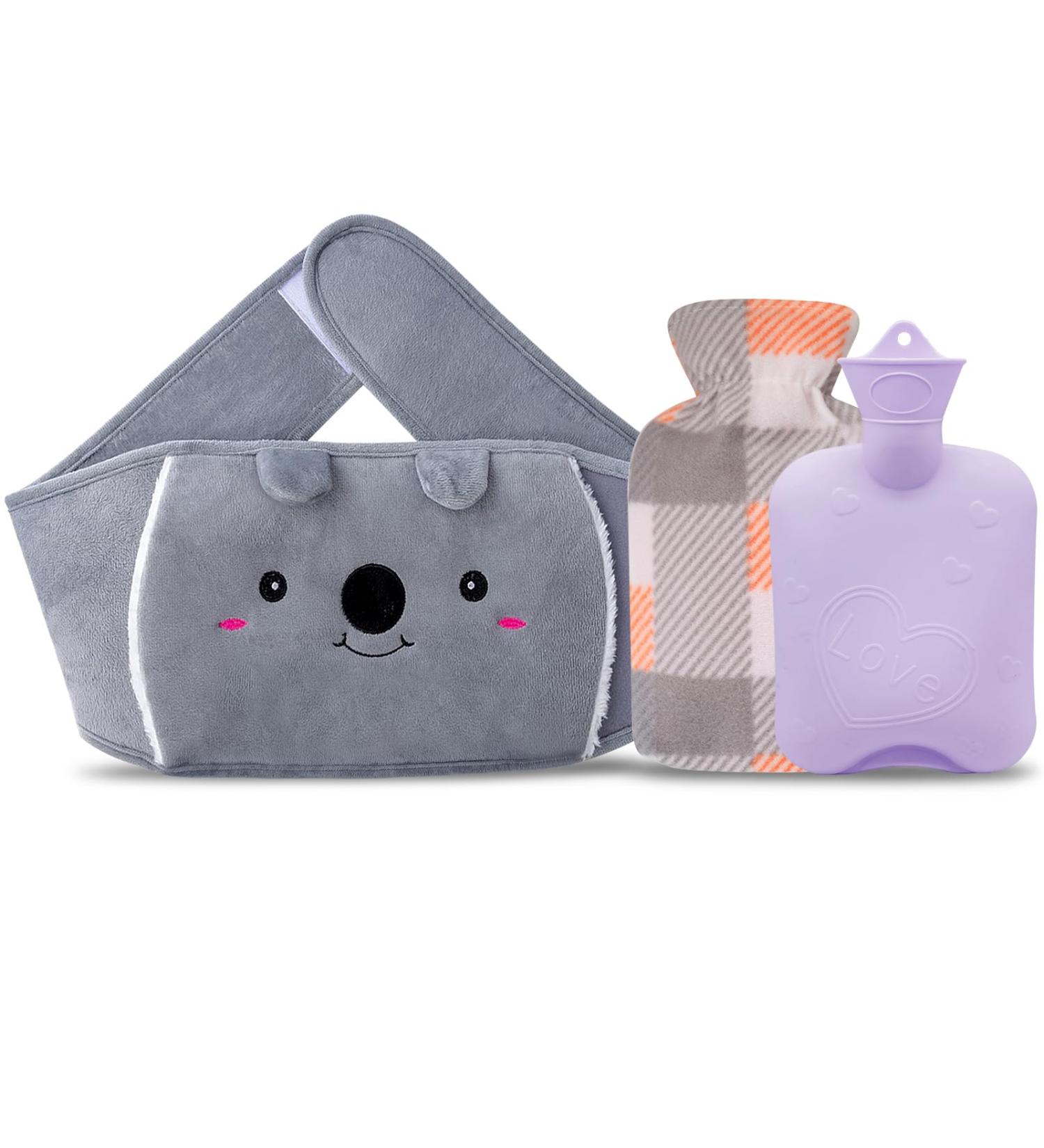 Rubber Hot Water Bottle with Soft Waist Cover - Purple | Soothe Neck, Shoulder, Back, Legs, and Waist with Warmth - Buy Online on GoSupps.com