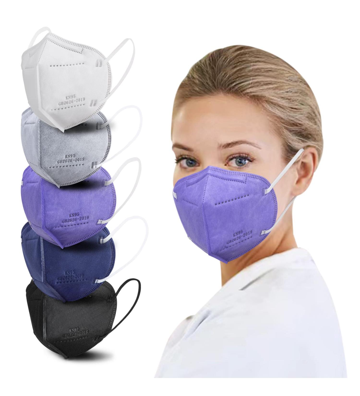 50 Pcs Borje KN95 Face Masks - 5-Ply Multicolor Disposable Masks for Adults - Buy Online on GoSupps.com