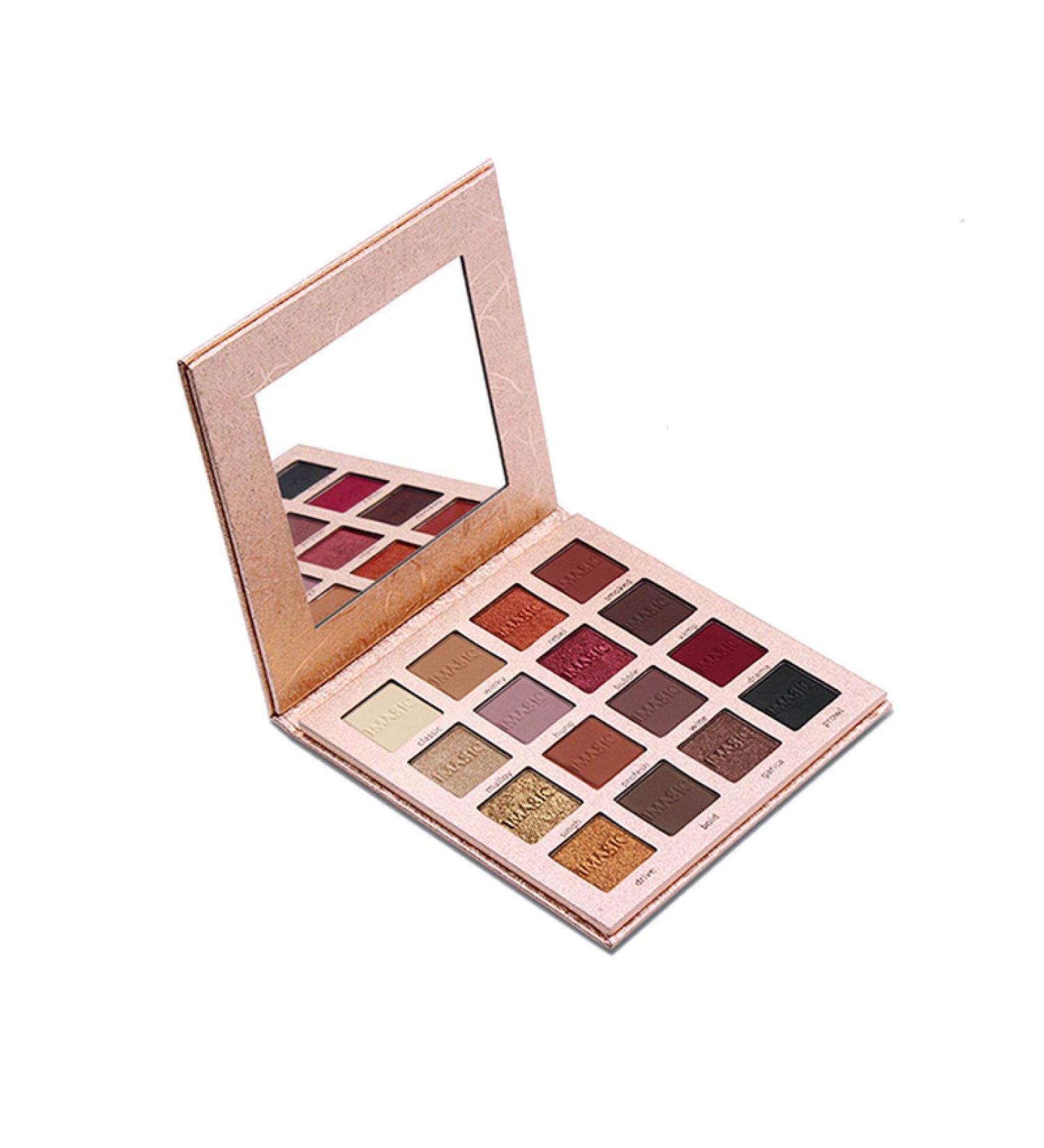 European and American makeup 16 colors eye shadow multi-color palette wine red earth color metal matte pearl red brown - Buy Online on GoSupps.com
