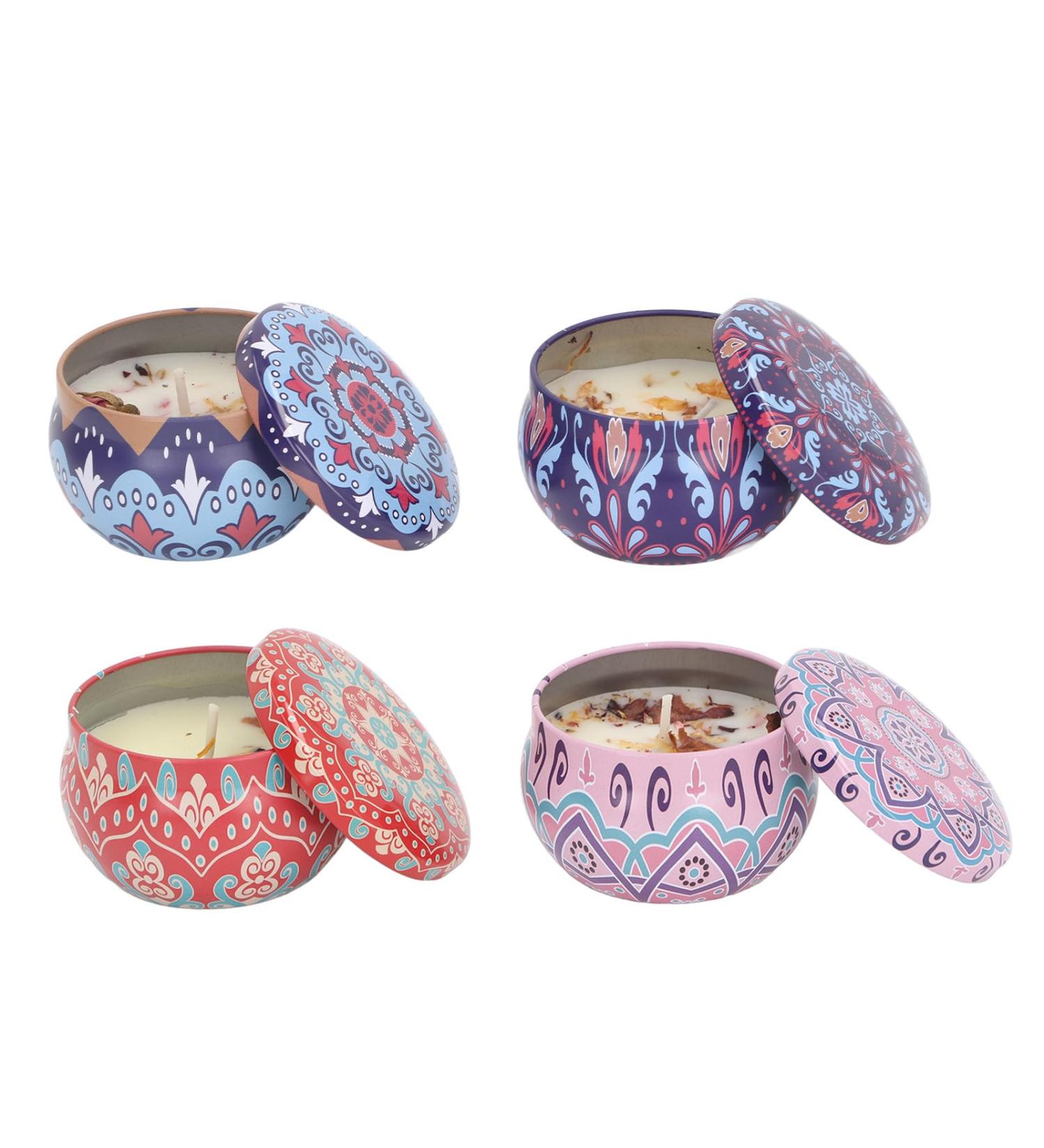 Buy Portable Tin Soy Scented Candles | Long Lasting Aromatherapy Candle Set for Yoga & Bath - International Shipping - Buy Online on GoSupps.com