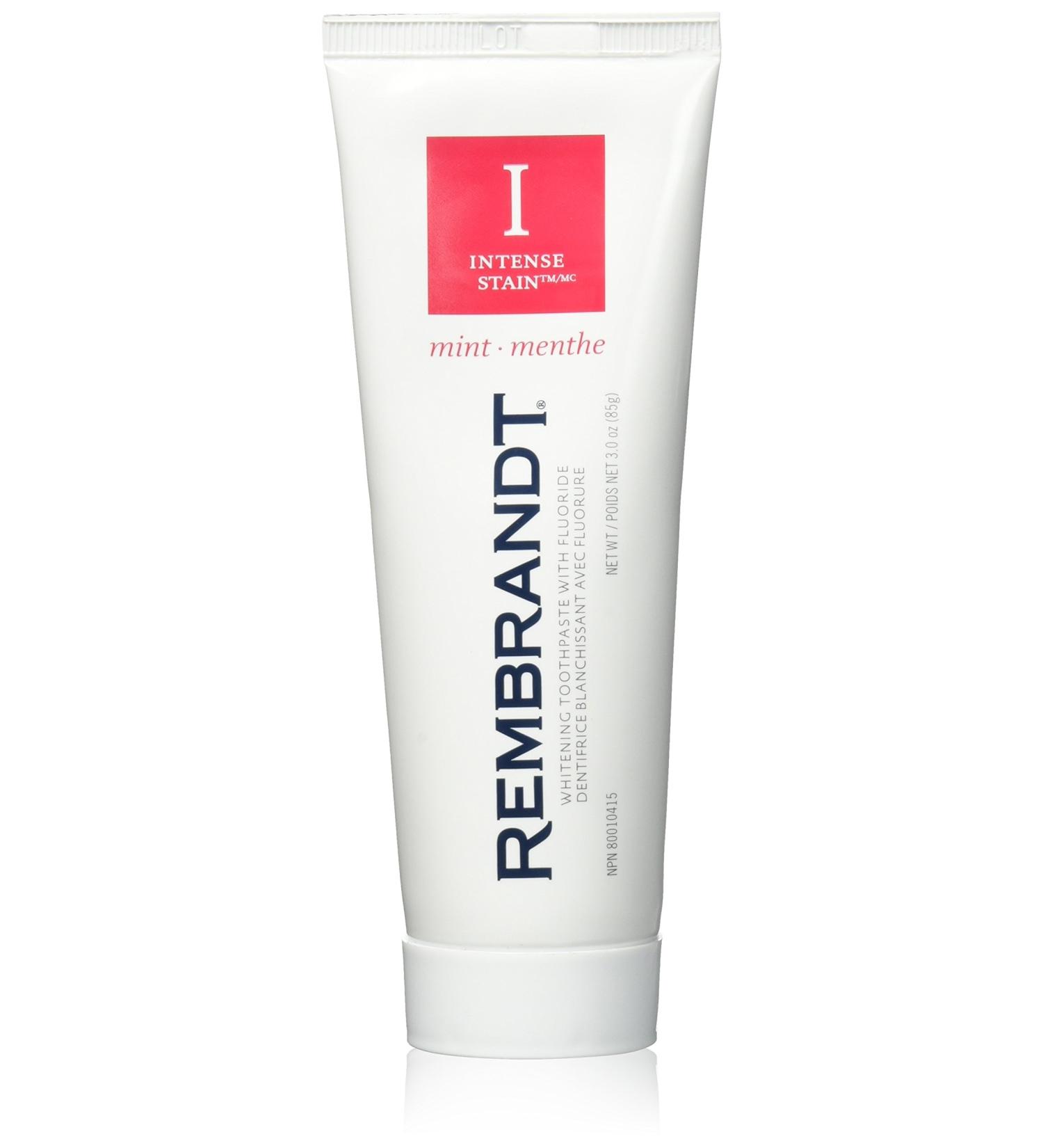 Rembrandt Toothpaste Intense Stain Mint Flavor 3.52-Ounce Tubes (Pack of 3) 3.52 Ounce (Pack of 3)