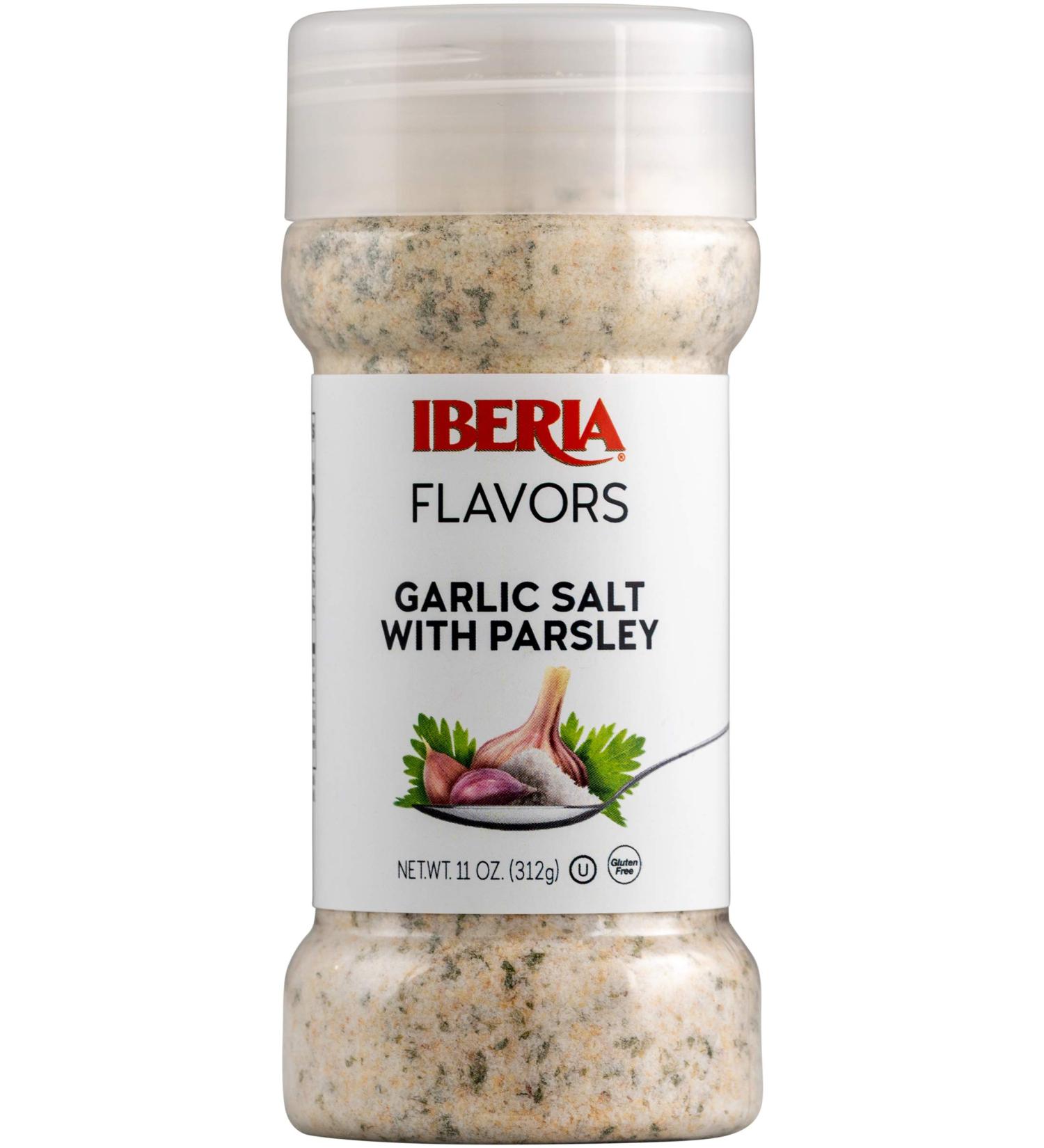 Iberia Garlic Salt with Parsley 11oz - Premium Seasoning Blend - Buy Online on GoSupps.com