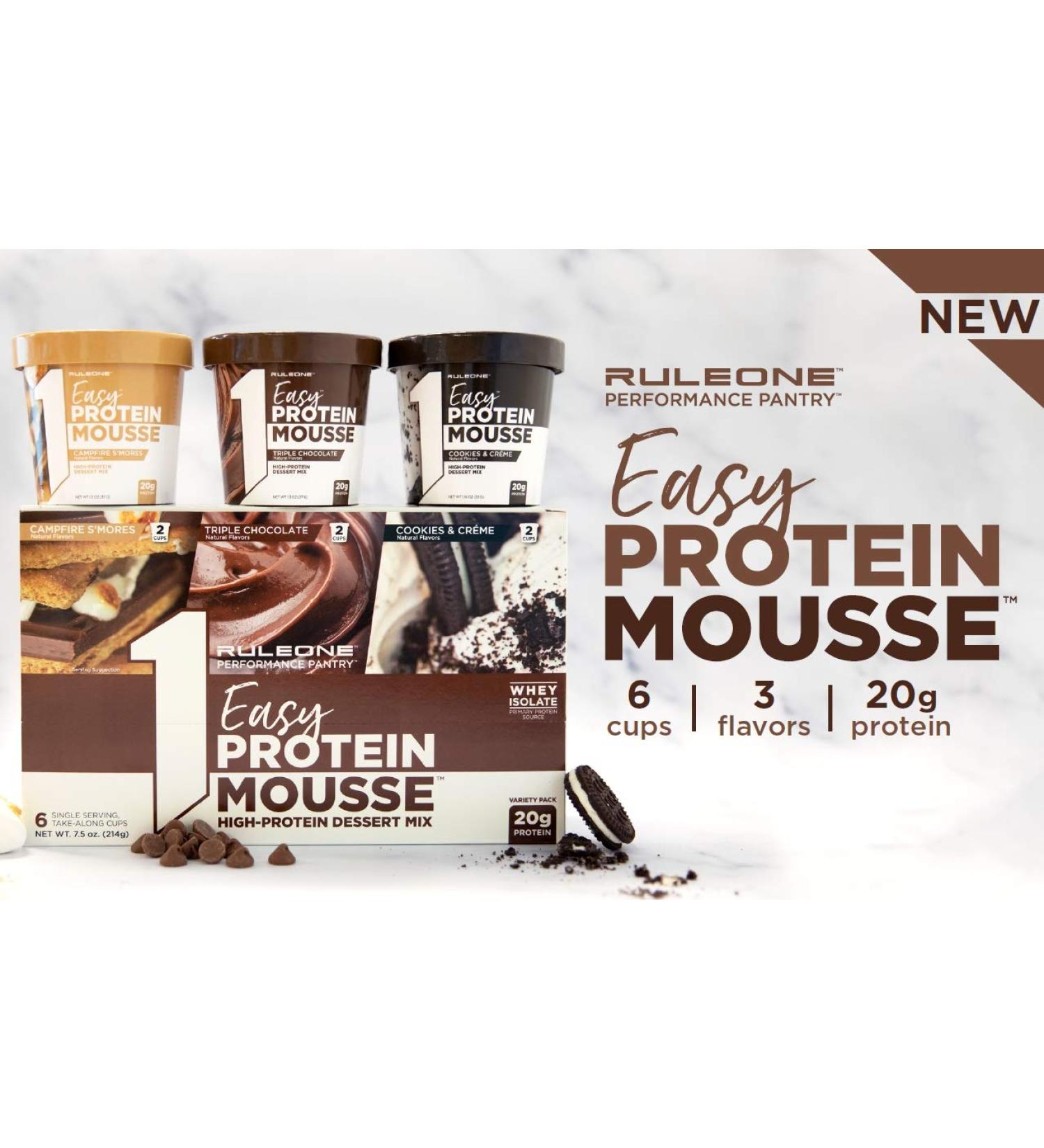 Rule 1 Easy Protein Mousse Variety 6 Pack 214 gram - Buy Online on GoSupps.com