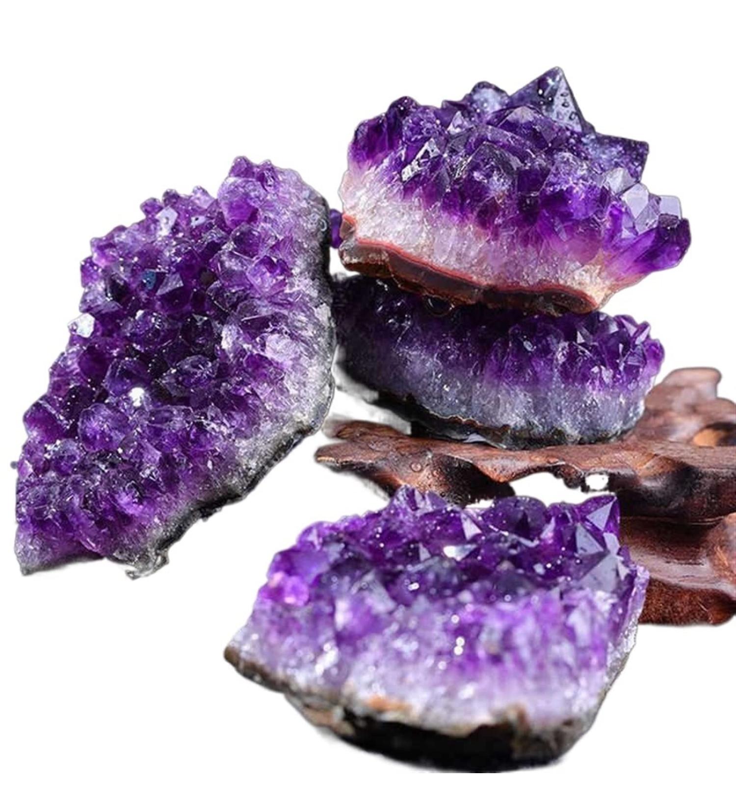 Natural Crystal Rough 1PC 80-100g Natural Brazilian Amethyst Stone Quartz Crystal Cluster Rock Specimens Ornament Home Decor dingchi Purple - Buy Online on GoSupps.com
