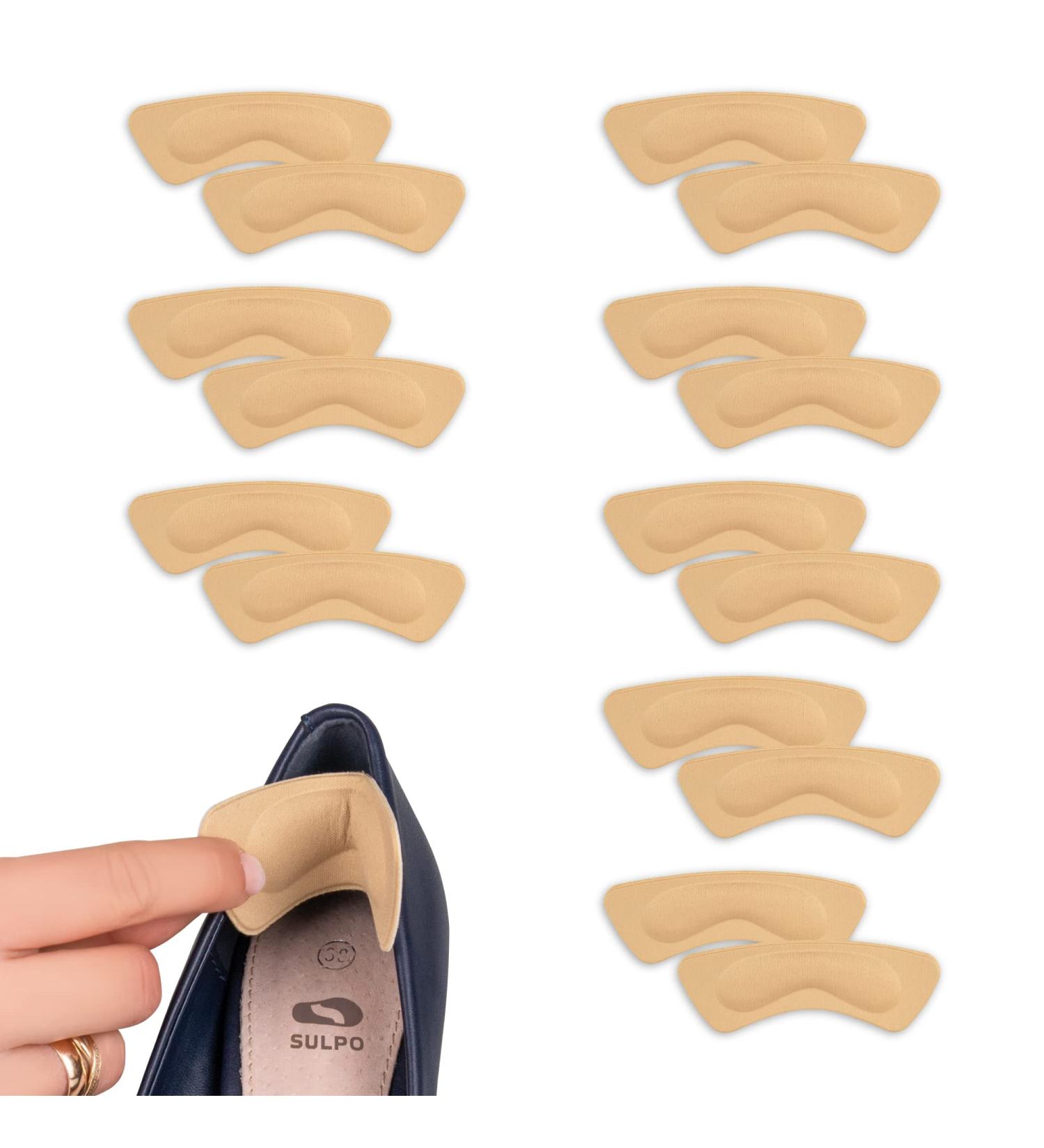 8 Pairs of Self-Adhesive Sponge Heel Cushions - Comfort & Protection - Beige Foot Care Shoe Inserts - Buy Online on GoSupps.com