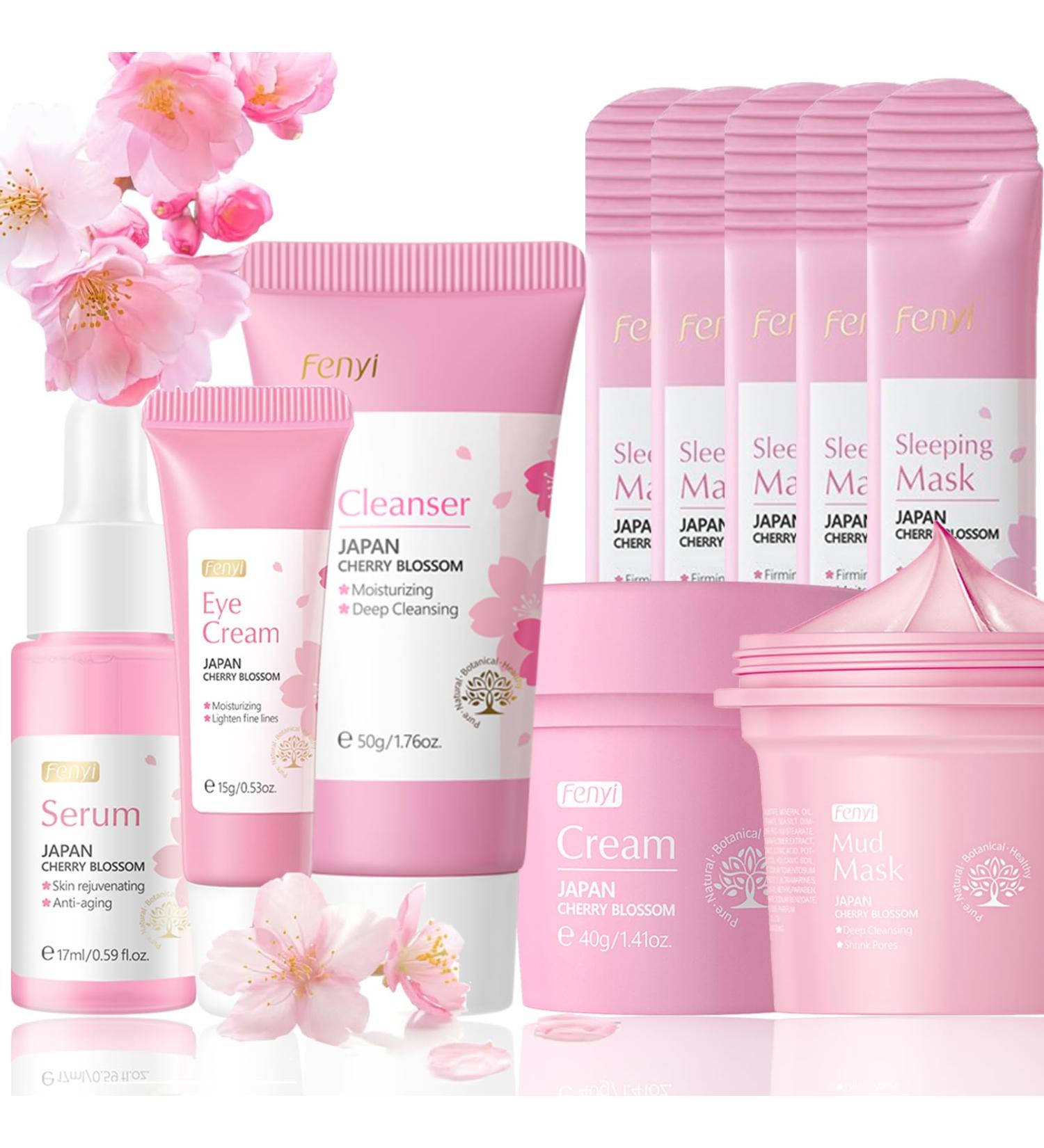 Skincare Gift Set for Teenage Girls | Cherry Blossom Anti-Aging Kits | Cleanser Serum Eye Cream & More | Perfect Gifts for Women - Buy Online on GoSupps.com