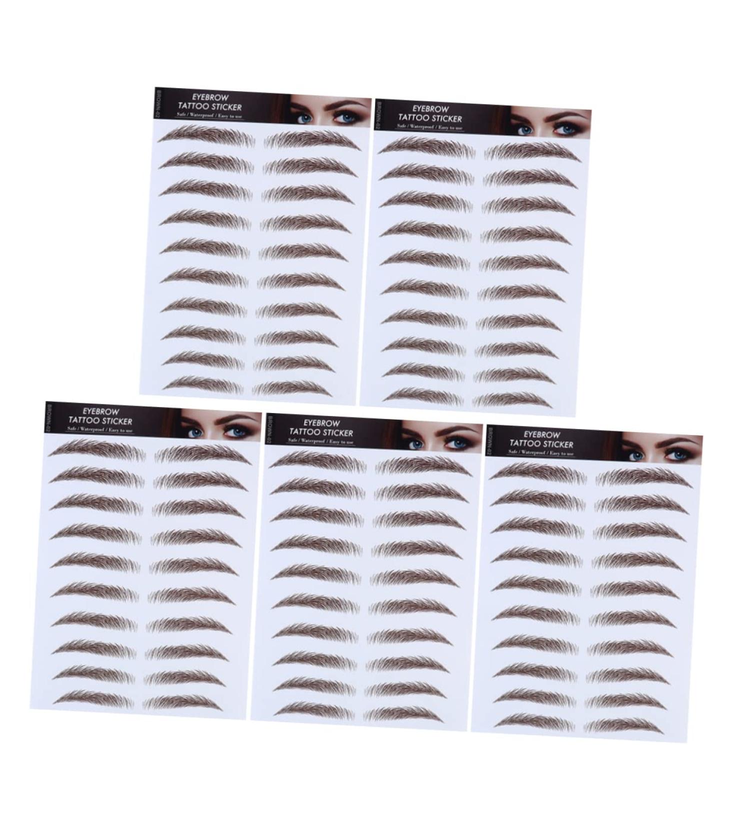 POPETPOP 5pcs Eyebrow Stickers Waterproof Makeup Best Eyebrow Transfers Makeup Brow Sticker Cosmetic 4d Sheet - Buy Online on GoSupps.com