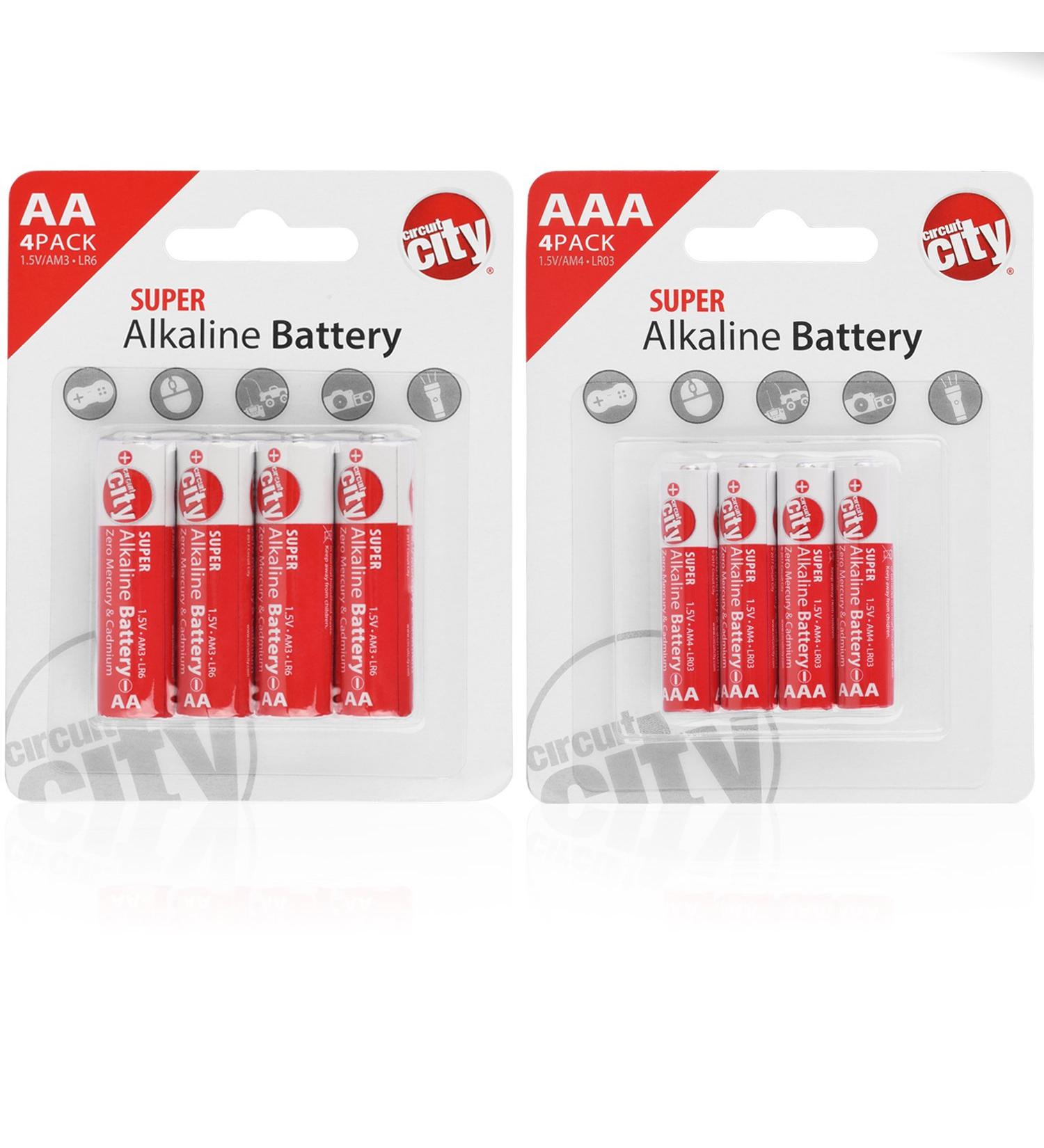 Buy Circuit City Essential 4 AA & 4 AAA High Performance Alkaline Batteries - 8 Pack | International Shipping Available - Buy Online on GoSupps.com