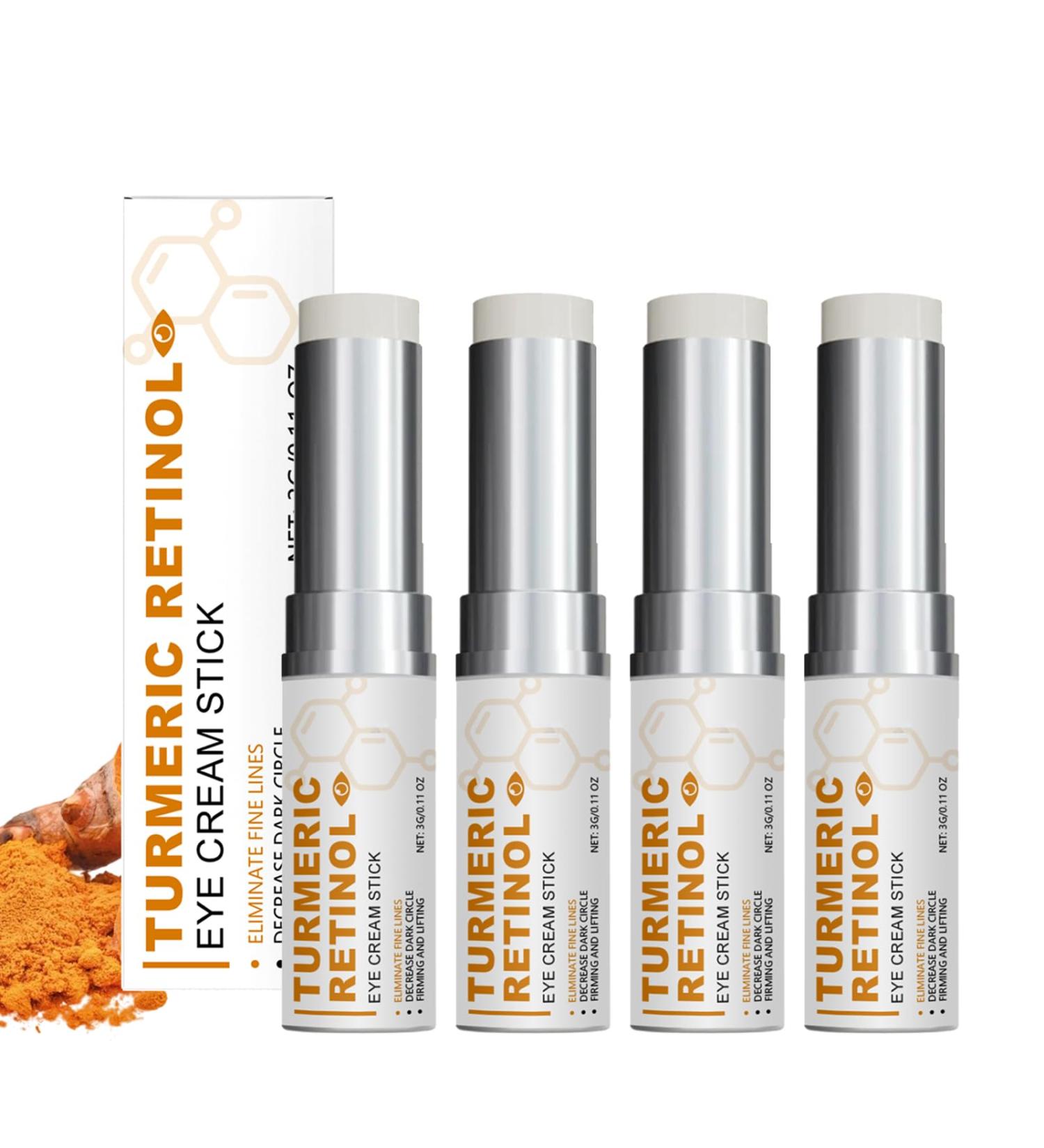 Turmeric & Retinol Eye Cream Eye Cream for Puffiness & Dark Circles Anti-Aging Moisturizing Eye Balm Eye Cream for Wrinkles (4 pcs) - Buy Online on GoSupps.com