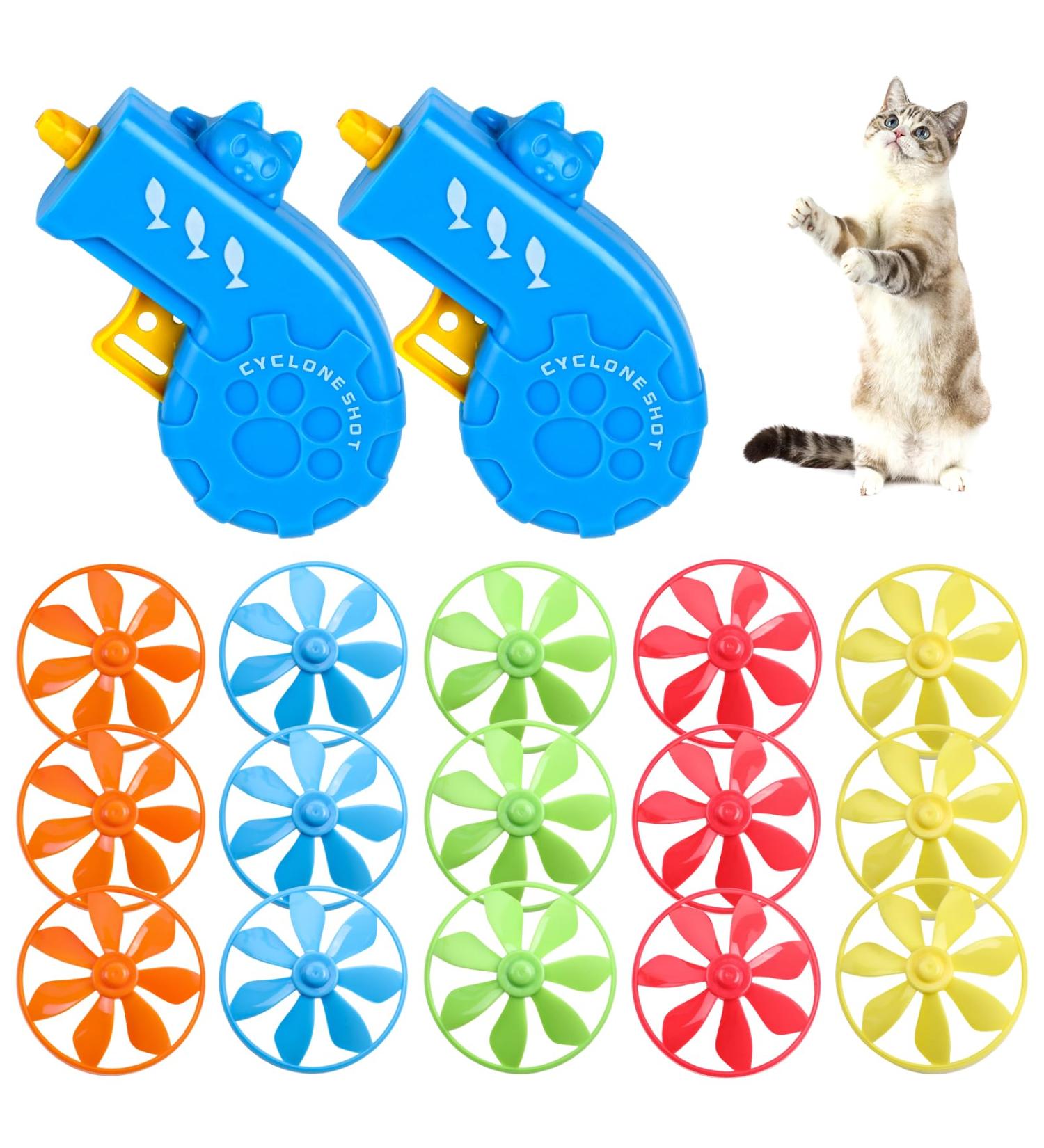 CCINEE 17pcs Cat Fetch Toy Cat Palying Tracking Interactive Toys with Flying Propellers for Cat Kitten Indoor and Outdoor Chasing Training Hunting Chasing Supply - Buy Online on GoSupps.com