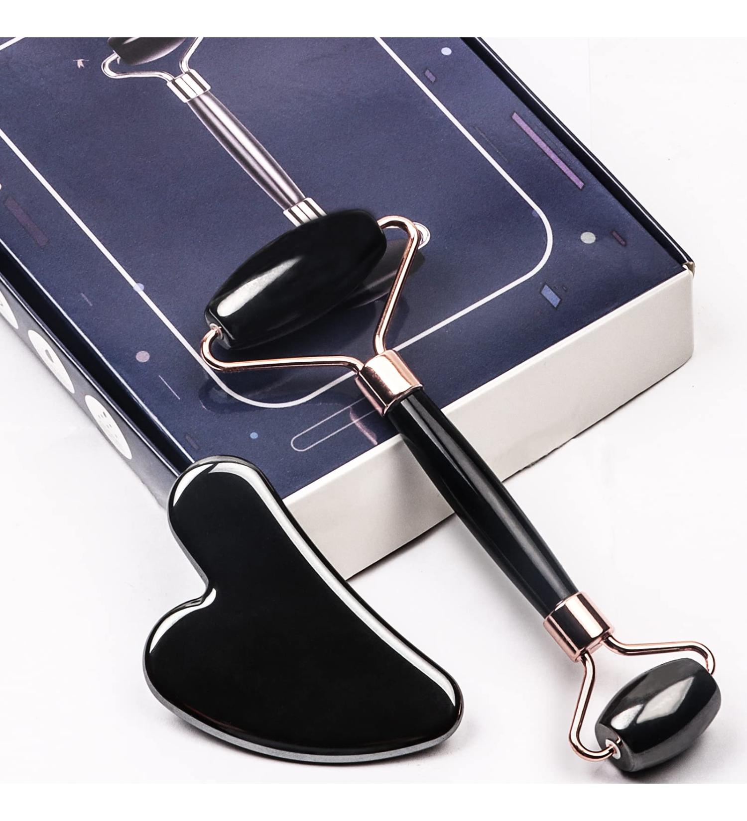 SONGIN Jade Roller & Gua Sha Set - Magnetic Hematite Facial Massager for Wrinkle Reduction Puffy Eyes & Muscle Relaxation | Best for Women - Buy Online on GoSupps.com