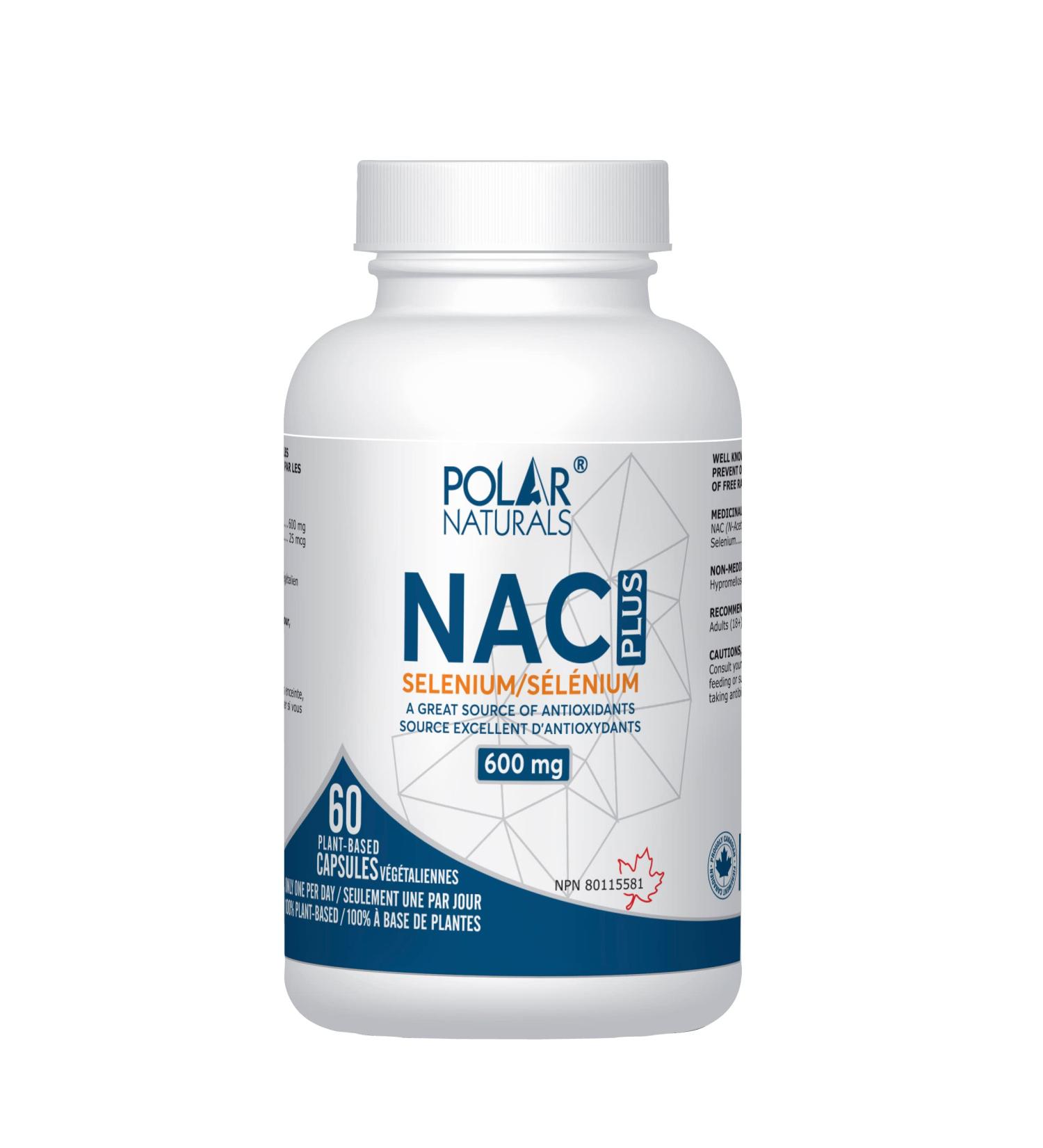 Polar Naturals NAC (N-Acetyl-L-Cysteine) Plus Supports Antioxidant Glutathione Levels Immune System Support Liver and Detox Support - 60 Capsules - Buy Online on GoSupps.com