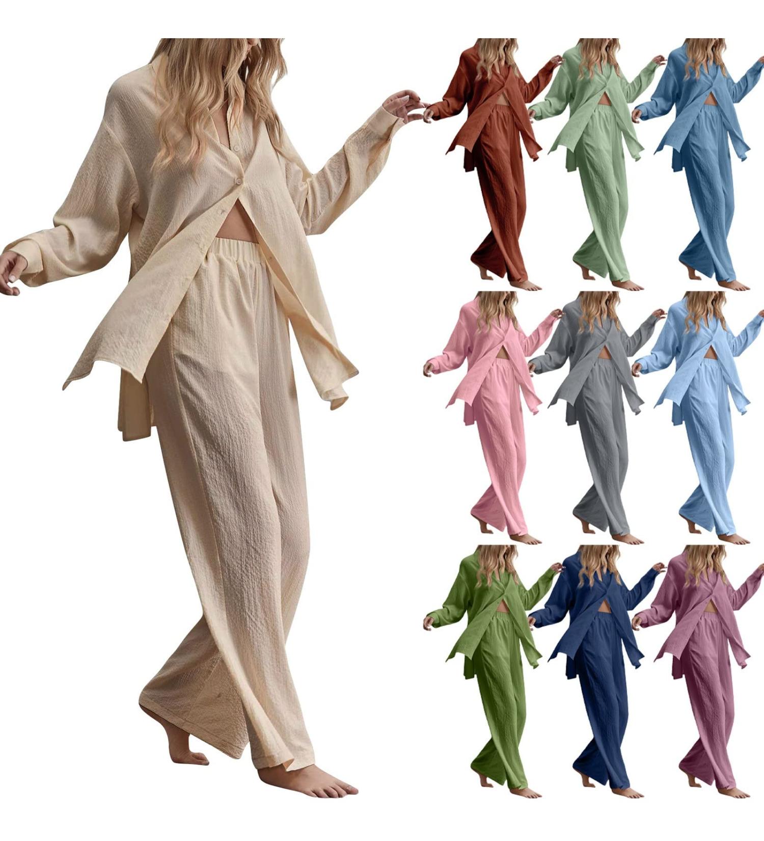 KEERADS Women's Linen Cotton Summer Outfit Set - Beige, 3X-Large - Buy Online on GoSupps.com