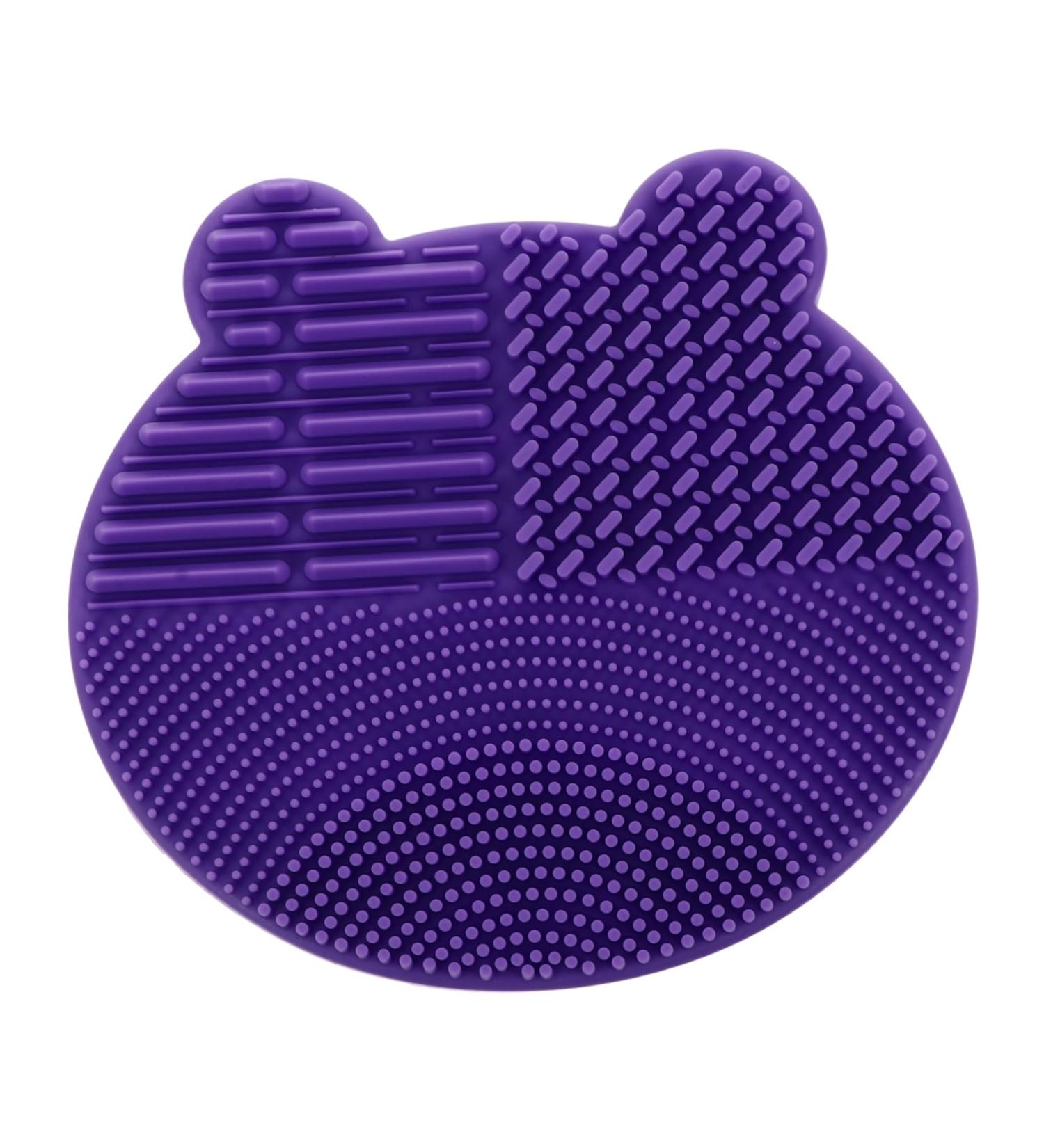 NOLITOY 2-in-1 Portable Hair & Makeup Brush Cleaner Pad - Silicone Scrubber Mat for Efficient Cleaning (Purple 11x10cm) - Shop Internationally - Buy Online on GoSupps.com