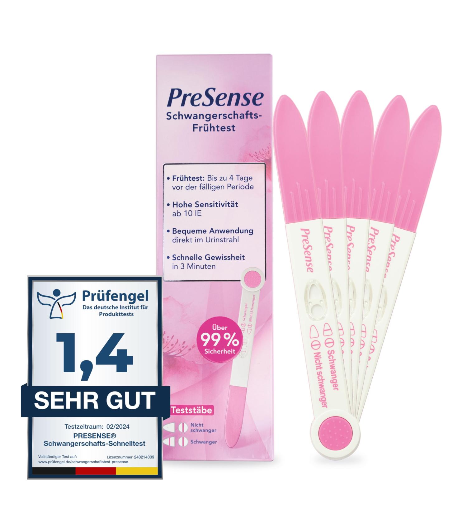 Presense Rapid Pregnancy Test (5-Pack) - Fast Safe & Reliable Urine Test for Early Detection - Buy Online on GoSupps.com