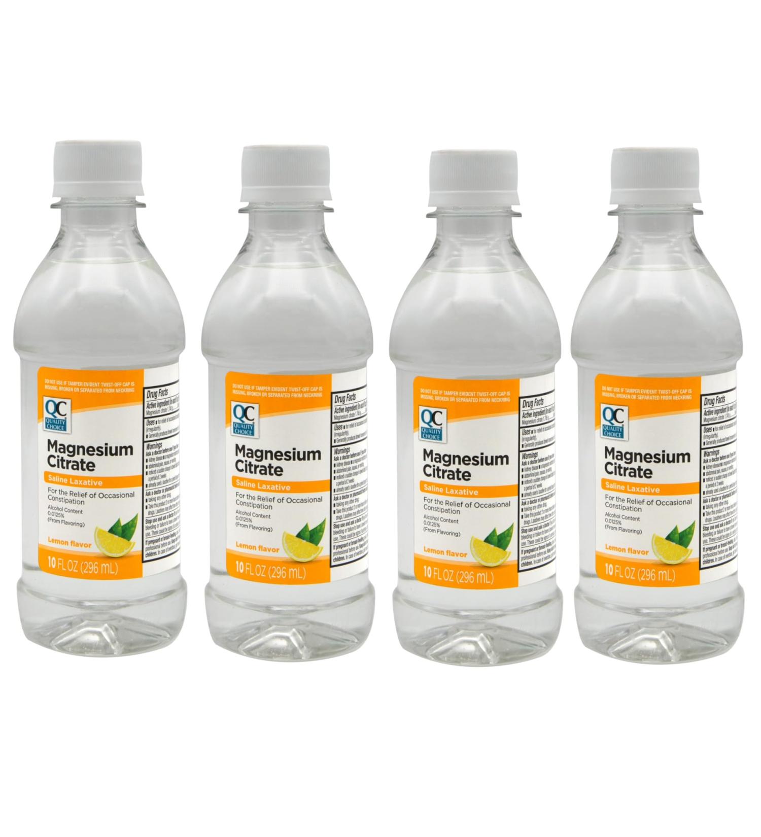 QC Quality Choice Magnesium Citrate Oral Solution Saline Laxative for The Relief of Occasional Constipation Lemon Flavor 10 Fl Oz (4) - Buy Online on GoSupps.com