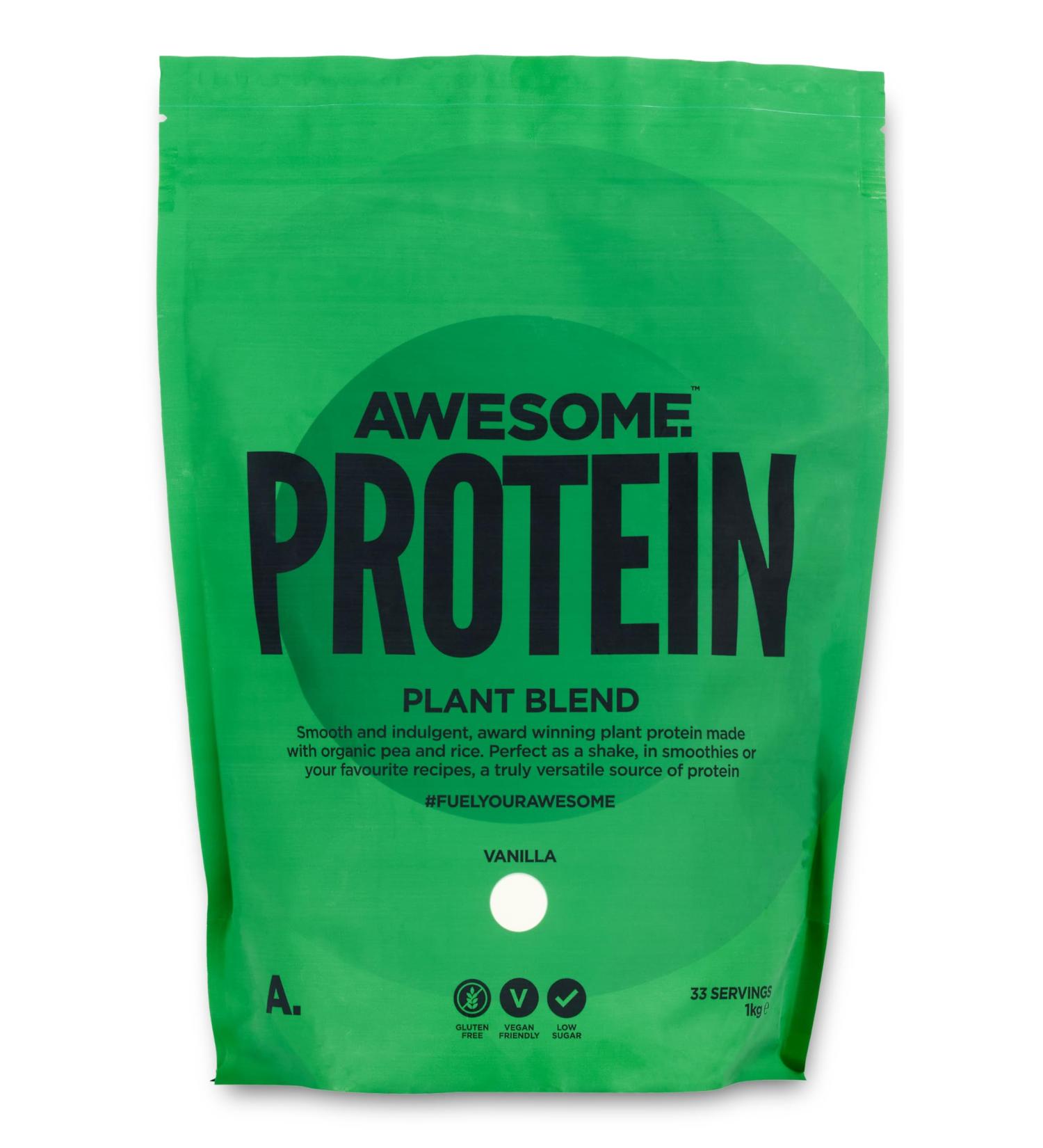 Ben Coomber Vanilla Awesome Protein Powder | 1kg Organic Vegan Blend | 33 Servings Low-Calorie Plant-Based Vanilla Powder - Buy Online on GoSupps.com