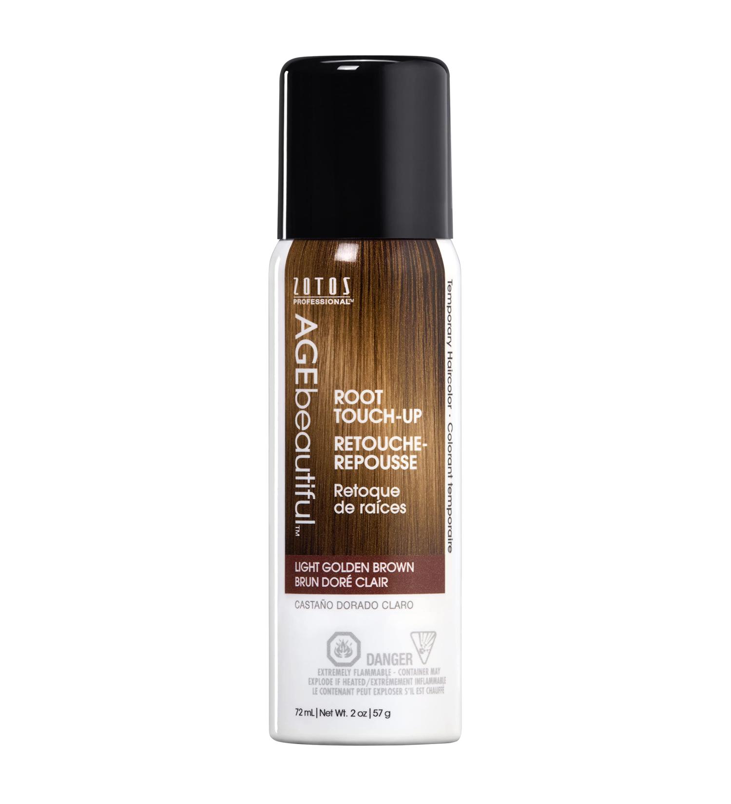 AGEbeautiful Root Touch Up Hair Color Spray - Temporary Gray Concealer - Black/Brown/Blonde/Red - Light Golden Brown - Buy Online on GoSupps.com