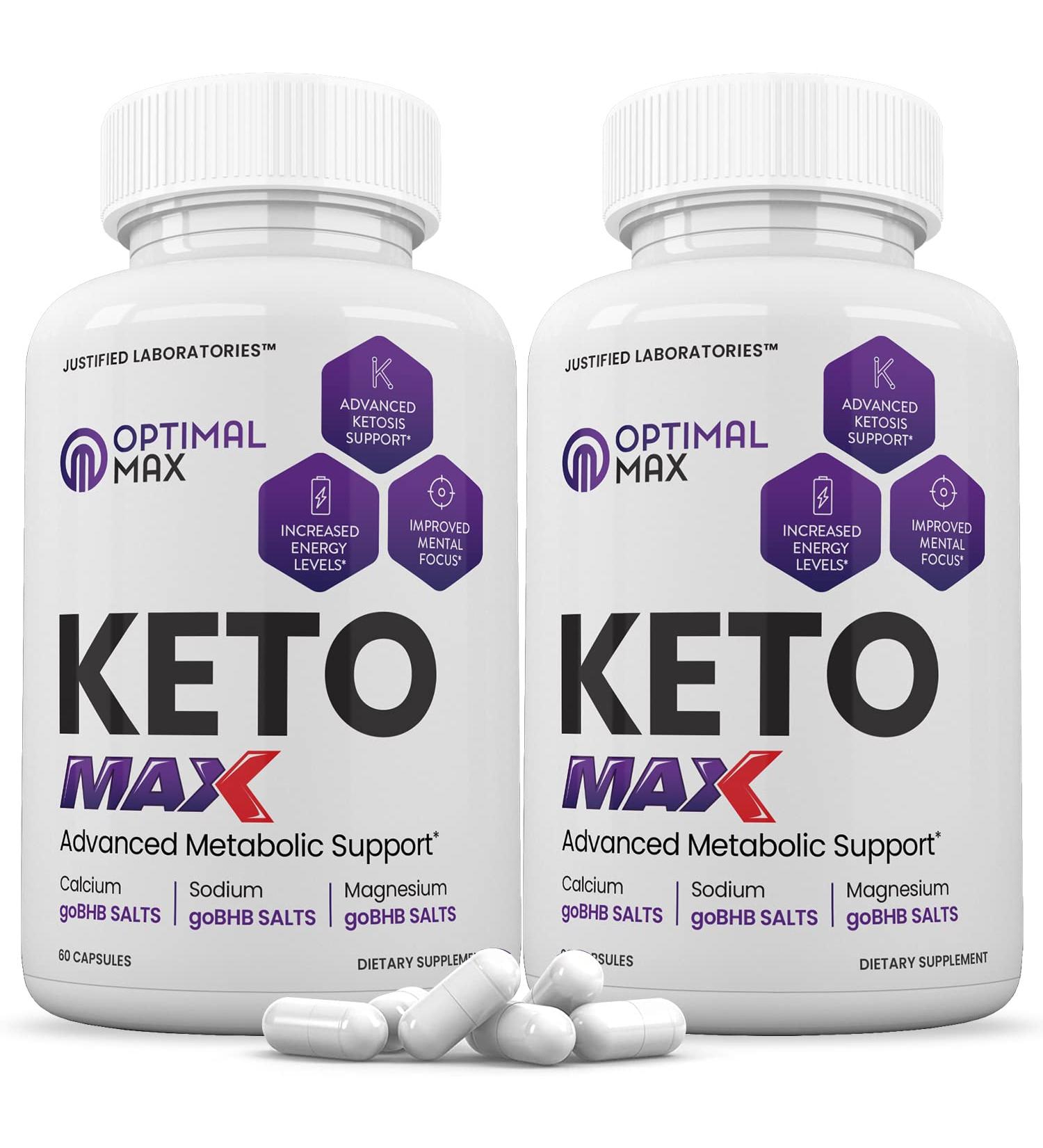 Optimal Keto Max 1200MG Pills with Apple Cider Vinegar & goBHB - Advanced Ketogenic Supplement for Ketosis Support - 2 Pack (240 Count) - Men/Women - Buy Online on GoSupps.com
