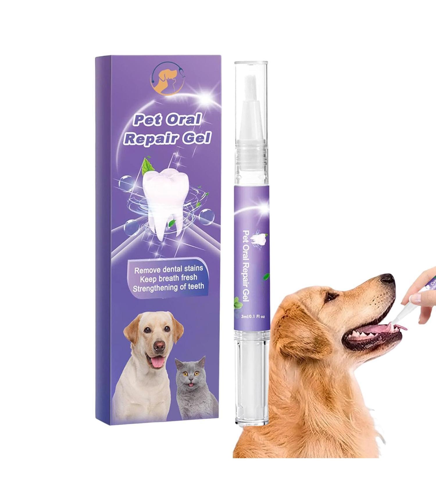 Pet Oral Repair Gel Pet Oral Restorative Gel Pet Oral Restoration Whitening Gel Pet Teeth Cleaning Pen Pet Breath Freshener Gel Care Cleaner No Brushing Pet Oral Care Work * 1 - Buy Online on GoSupps.com