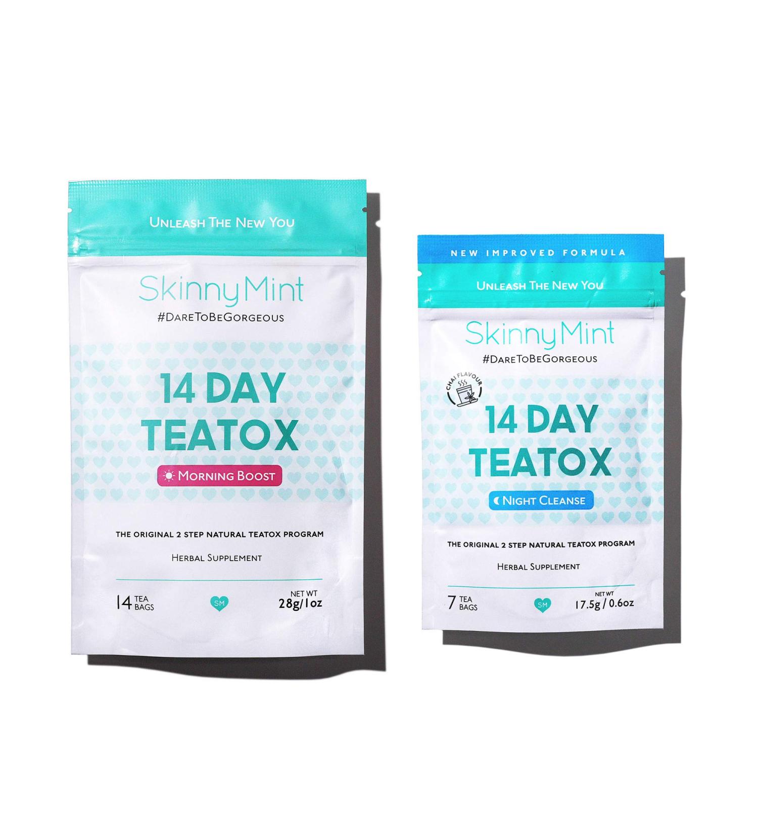 SkinyMint 14 Day Detox Tea Kit - Ultimate TeaTox Programme for Bloating & Energy Boost - Buy Online on GoSupps.com