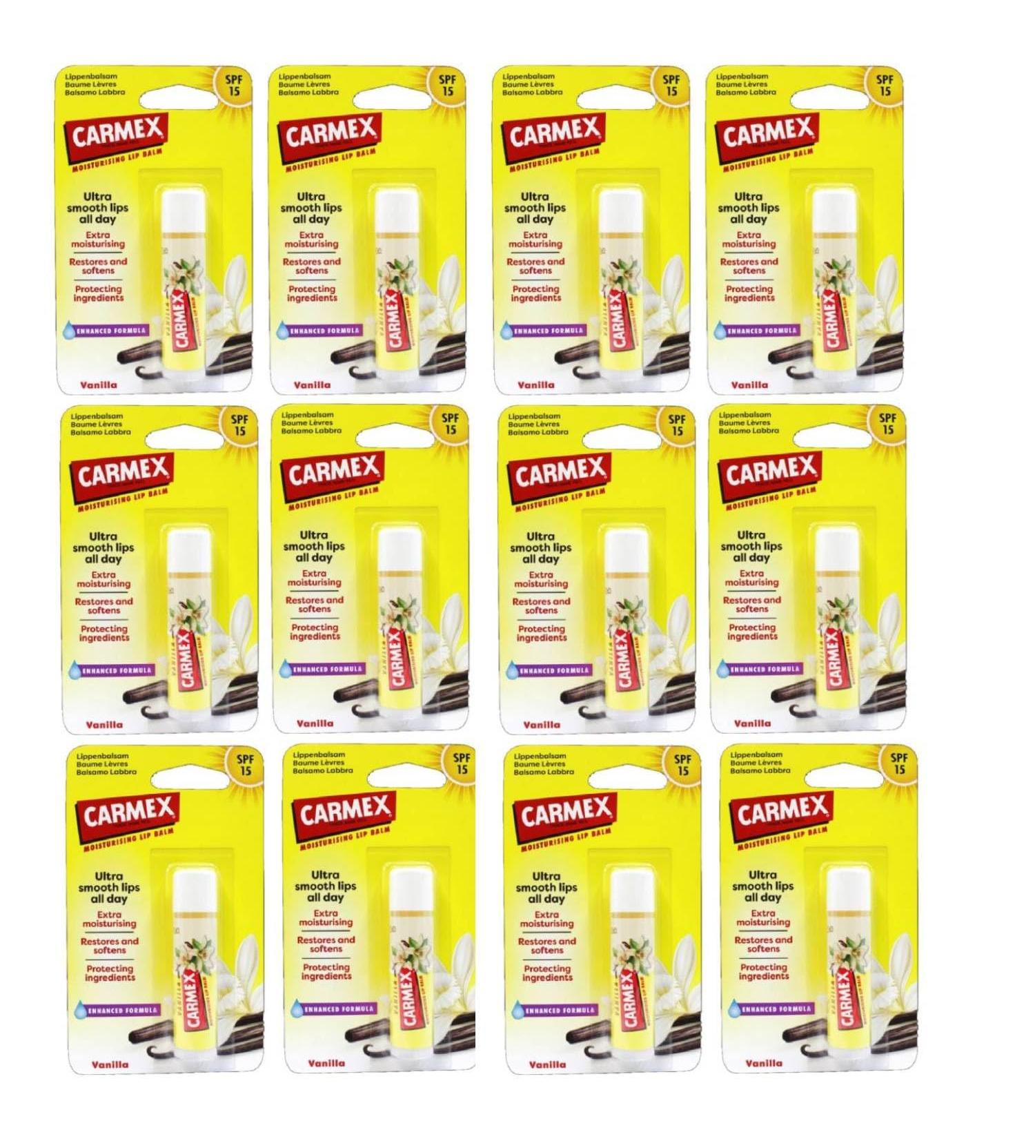  Carmex Carmex Vanilla Lip Balm Extra Moisturizing Spf 15 12 Units - Buy Online on GoSupps.com